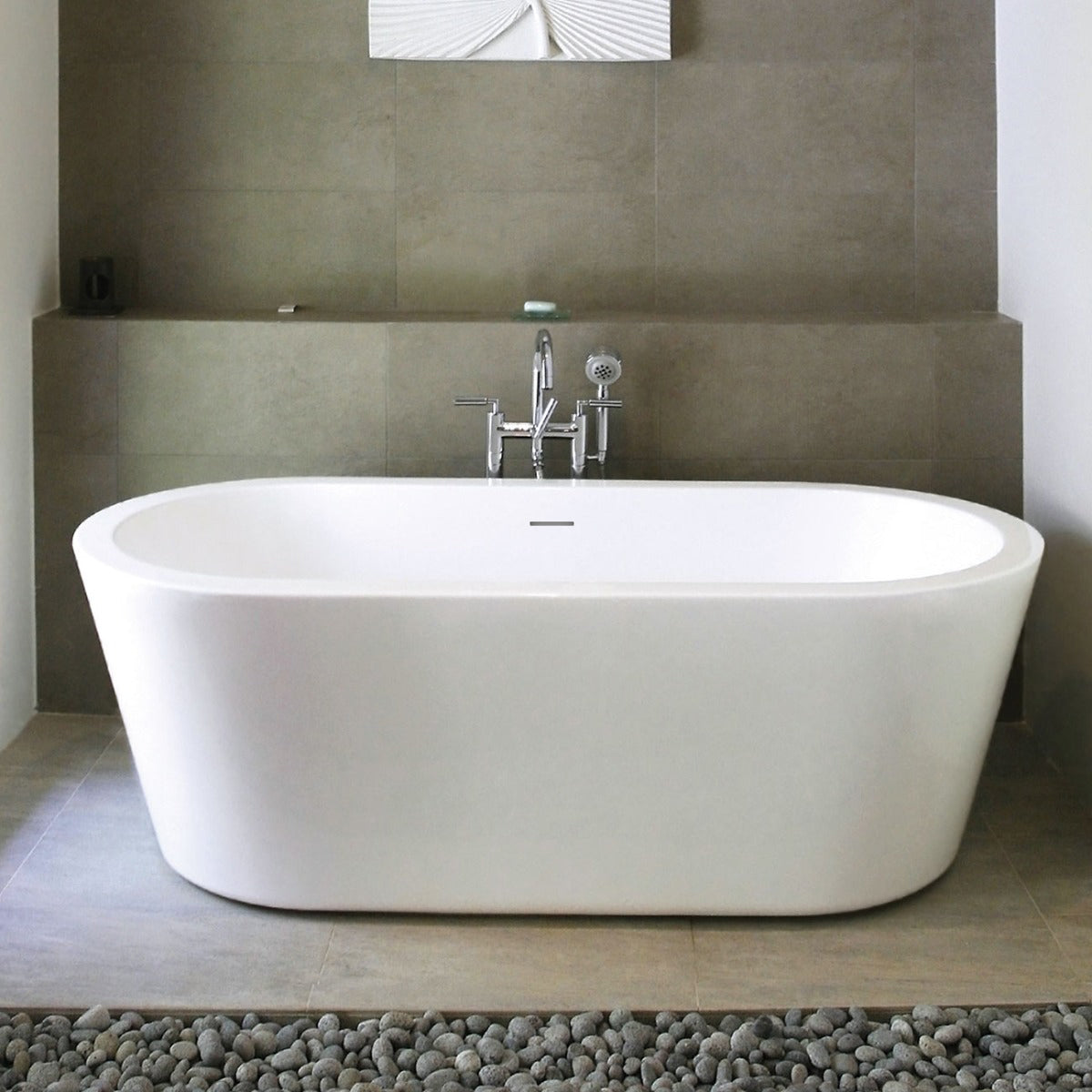 TURKANA II 70 Inch Acrylic Contemporary Double Ended Tub | Alternative Image 01 | length:70 | drain finish:Matte Black