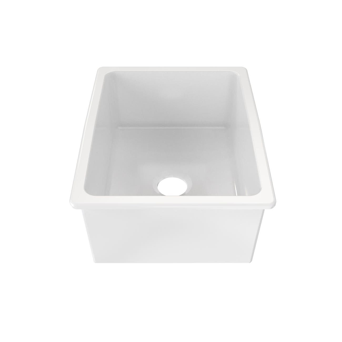 24 Inch Drop-In Fireclay Utility Sink - White | Alternative Image 04