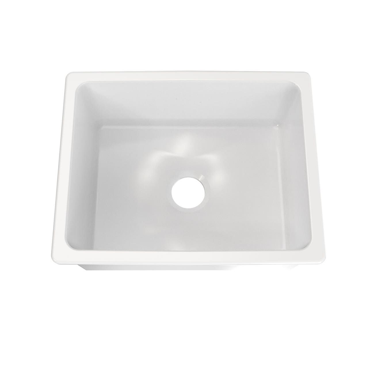 24 Inch Drop-In Fireclay Utility Sink - White | Alternative Image 03