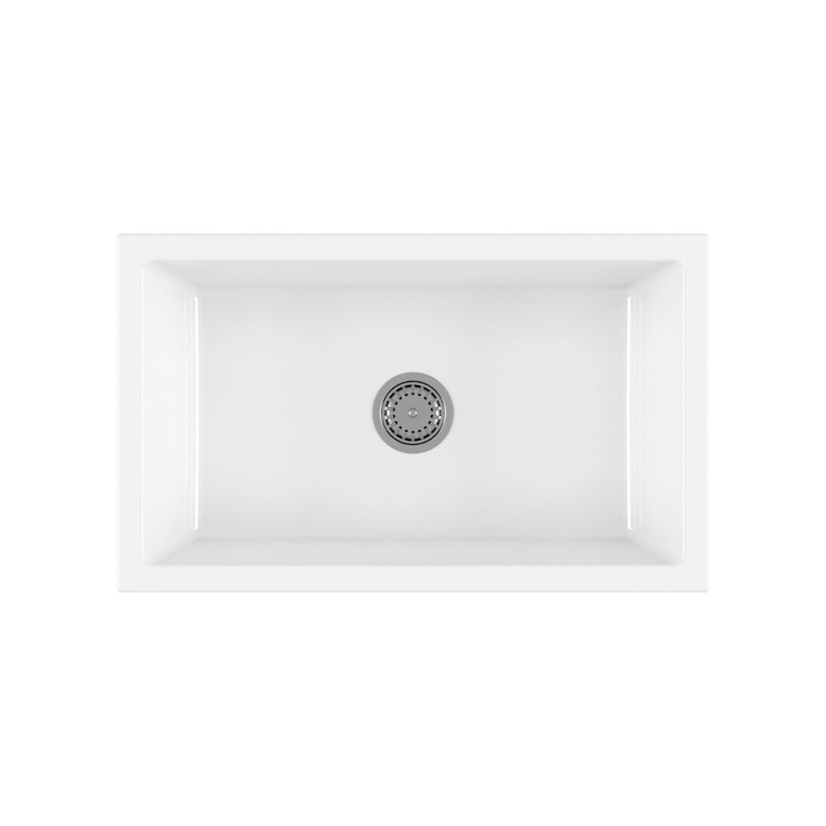 33 Inch Fireclay Farmhouse Sink - White | Alternative Image 03
