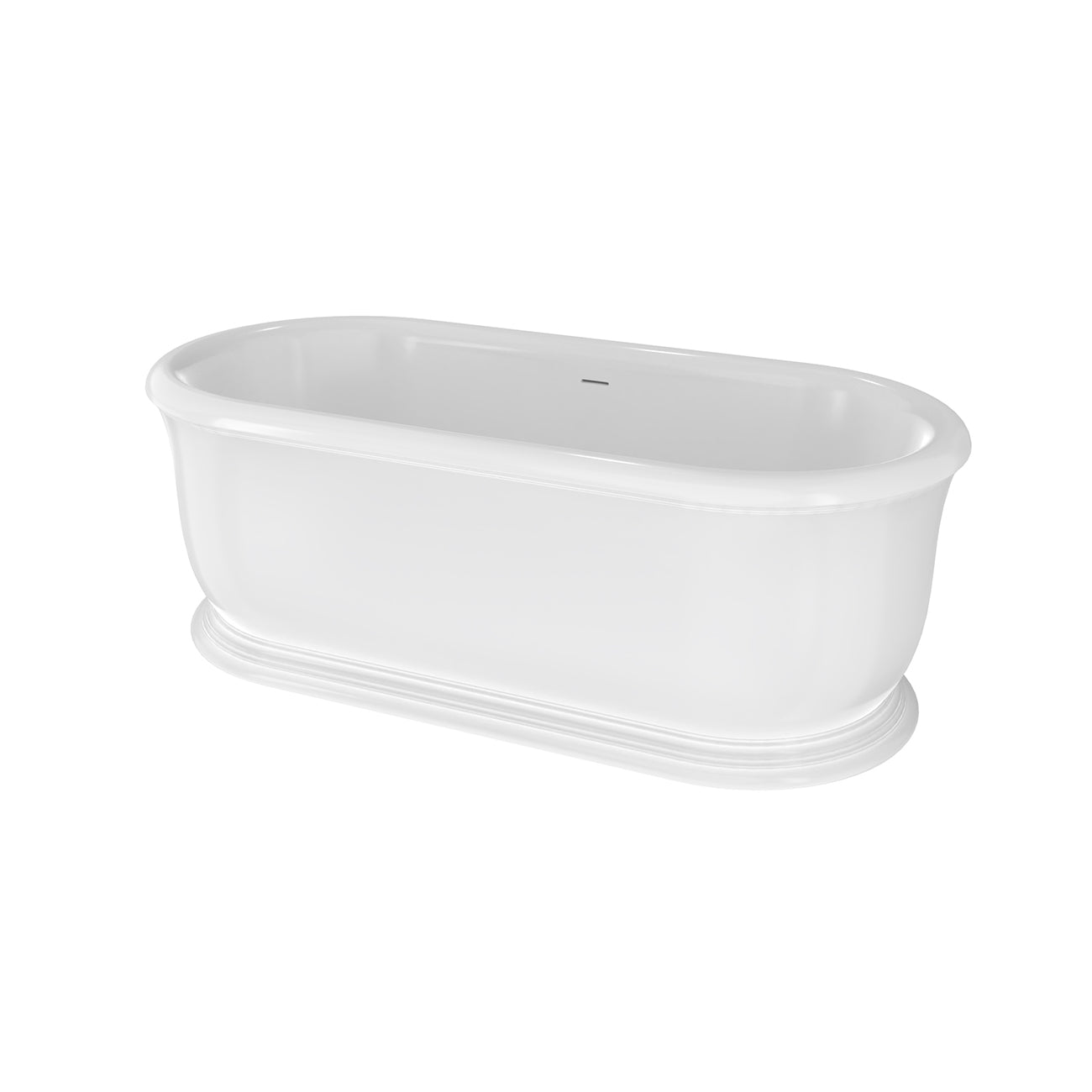 Slyph 71 Inch Resin Double Ended Freestanding Tub - No Faucet Drillings - Gloss White | Alternative Image 04 | finish:Gloss White