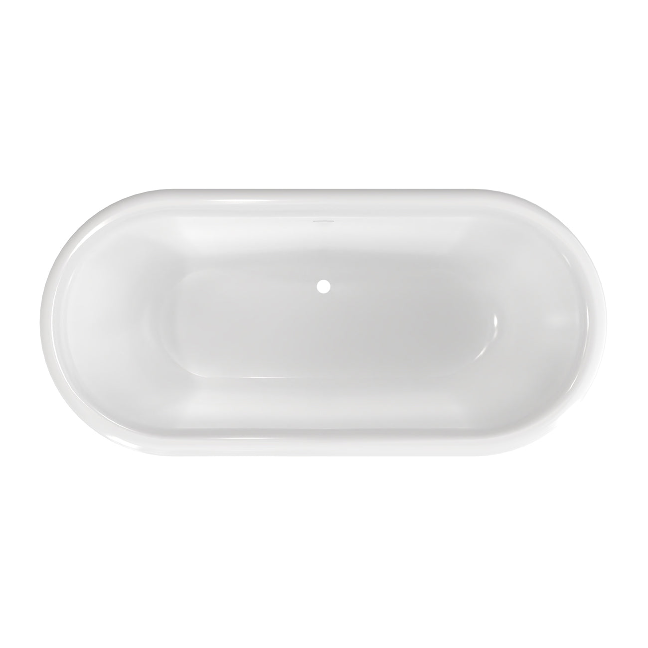 Slyph 71 Inch Resin Double Ended Freestanding Tub - No Faucet Drillings - Gloss White | Alternative Image 05 | finish:Gloss White