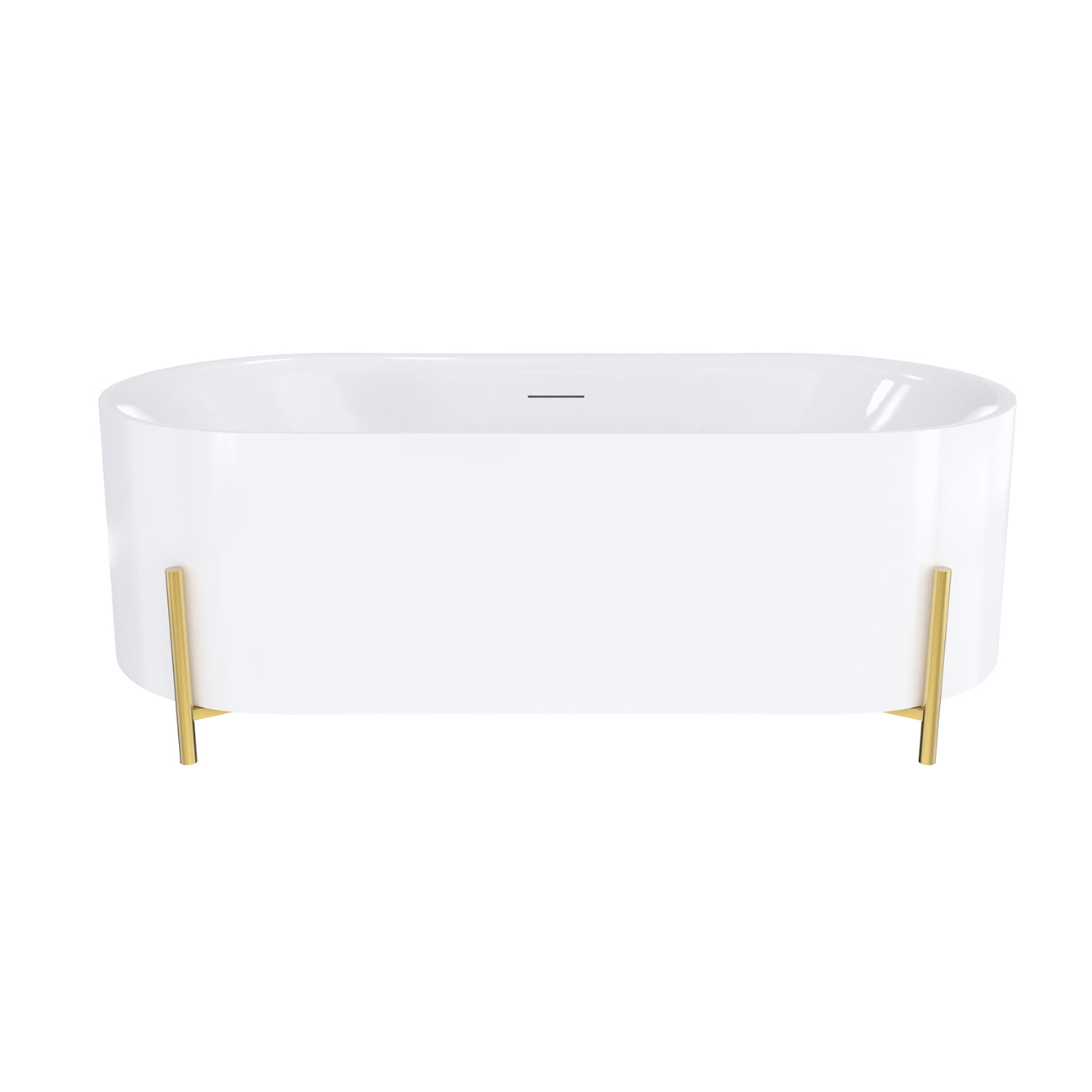 Haven 59 Inch Acrylic Double Ended Tub with Brushed Brass Stand | Alternative Image 01 | length:59 | finish:Brushed Brass