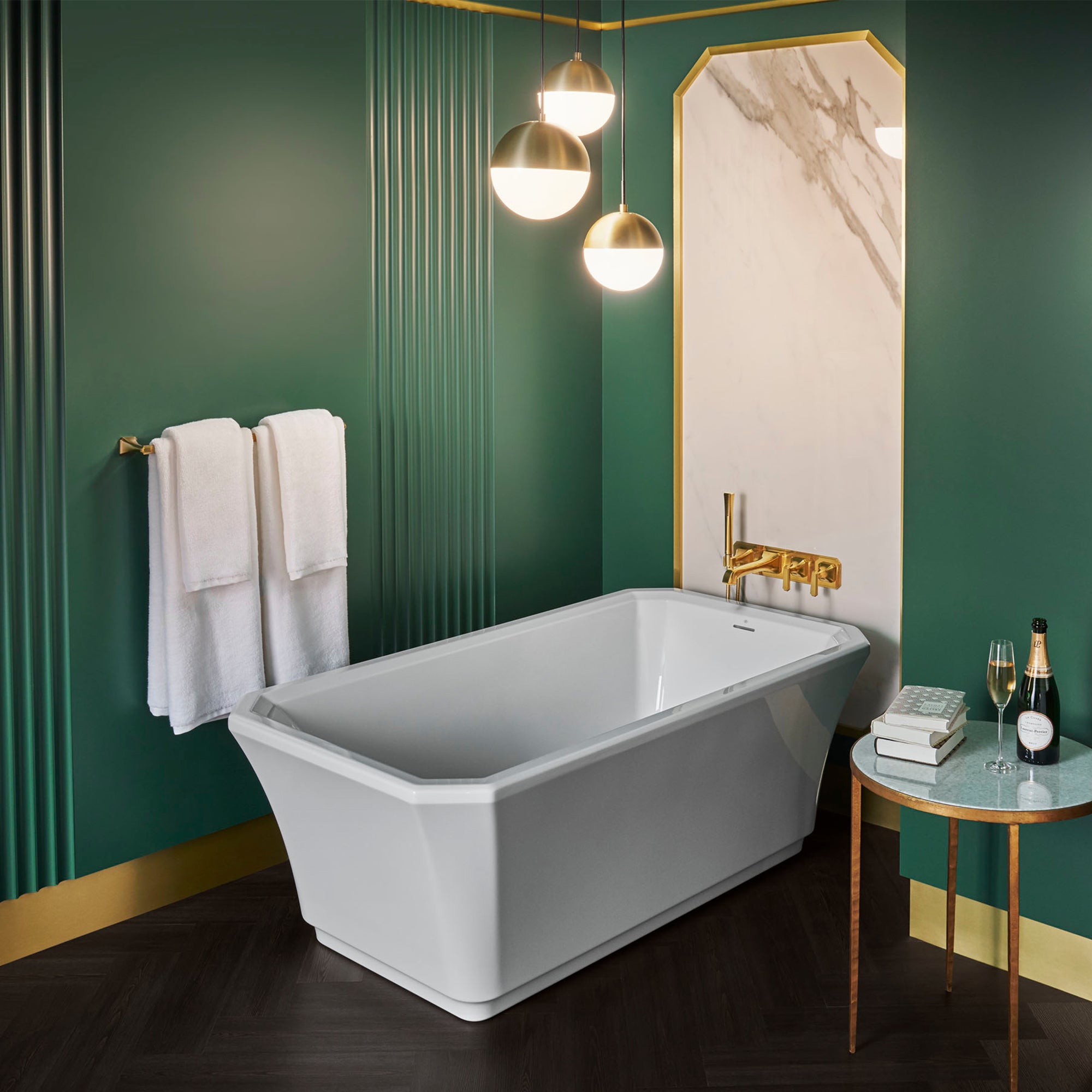 Belshire 66 in. x 36 in. Freestanding Bathtub | Alternative Image 01 | drain finish:Matte Black