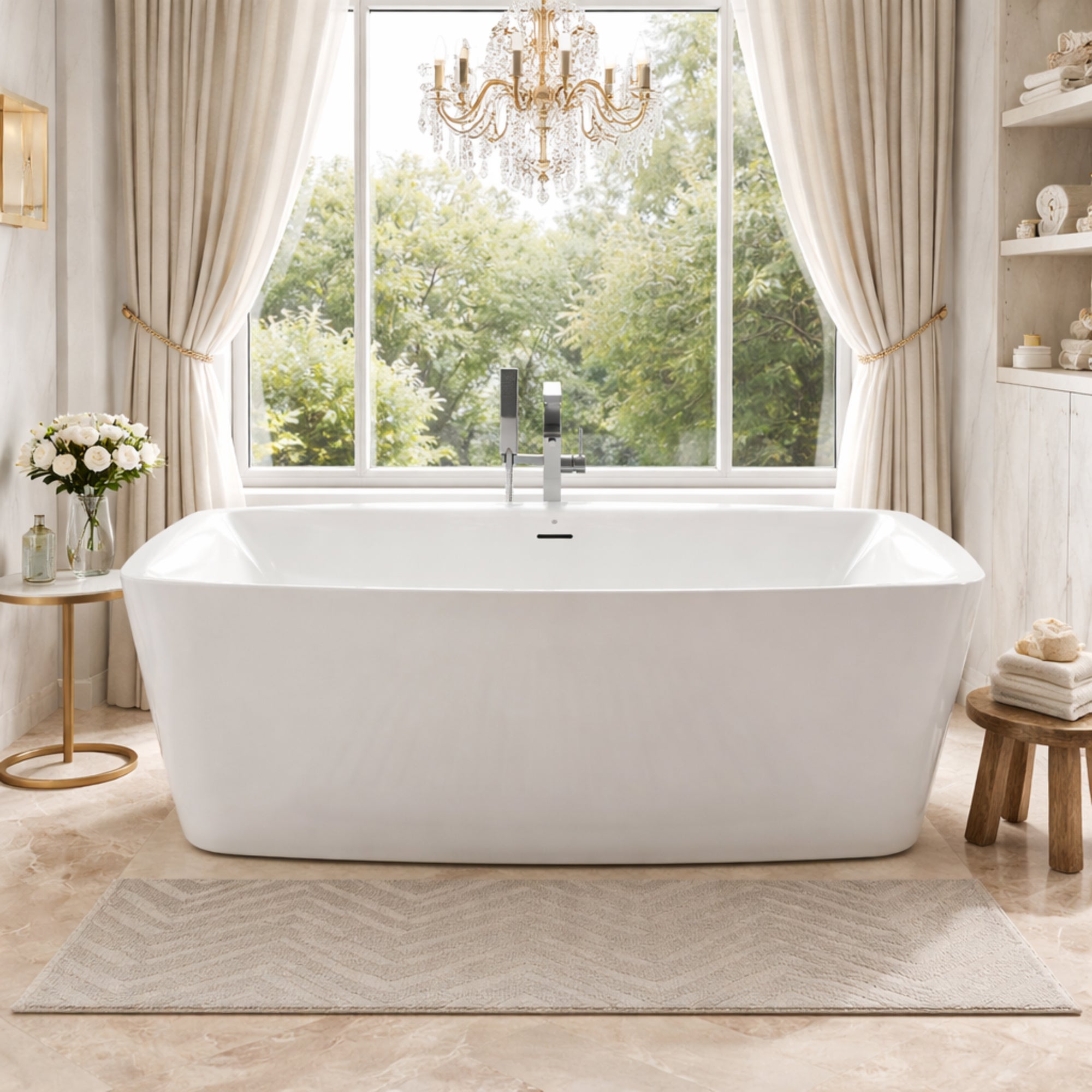 Equility Slim 67 in. x 30 in. Freestanding Bathtub | Alternative Image 01 | drain finish:White