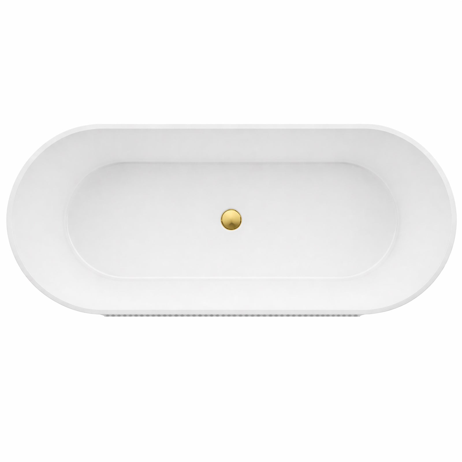 Vertical 67 Inch Acrylic Fluted Freestanding Tub - White - Gloss White | Alternative Image 04 | drain finish:Polished Brass