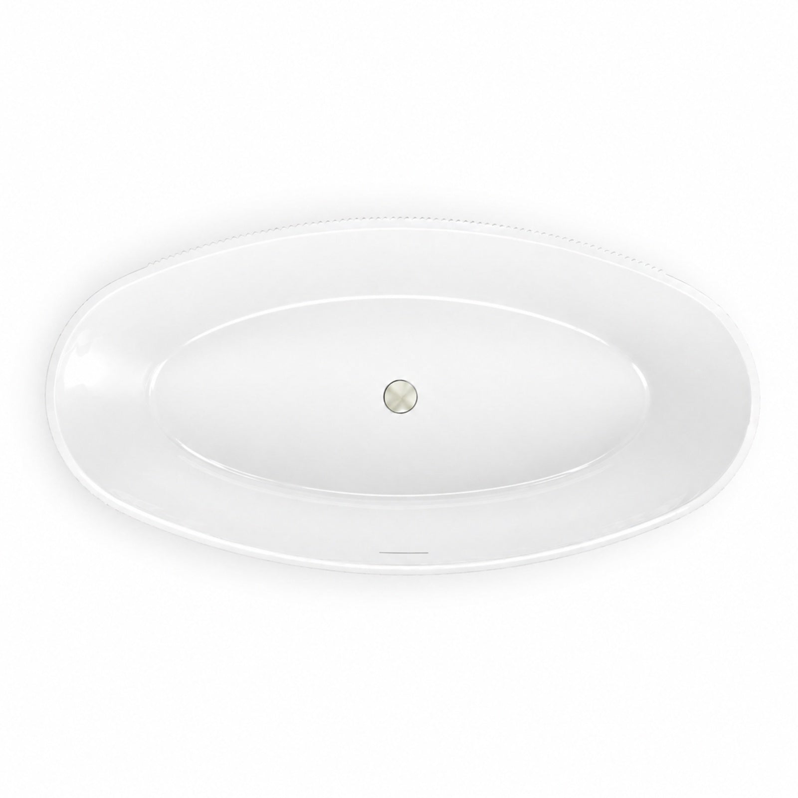 Vertical 67 Inch Acrylic Fluted Freestanding Tub - White - Gloss White | Alternative Image 04 | drain finish:Polished Nickel