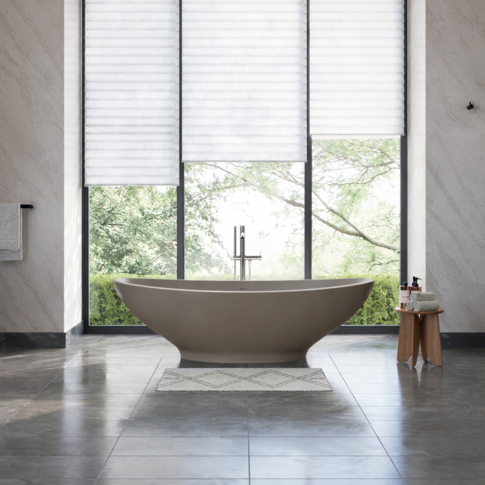 Grasse 74 Inch Mineralcast Solid Surface Tub | Alternative Image 01 | finish:Castano