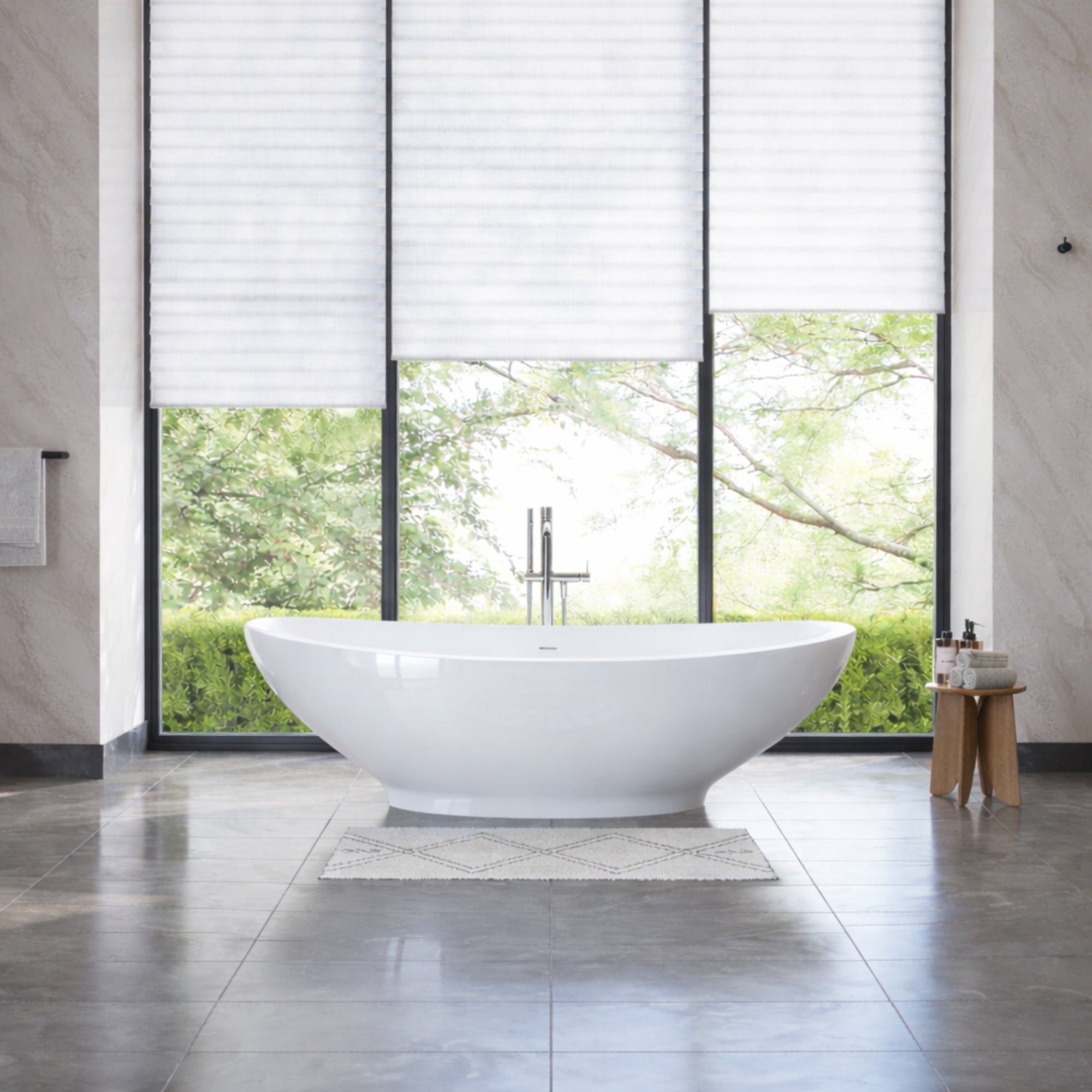 Grasse 75 Inch Resin Double Slipper Tub - Gloss White | Alternative Image 01 | finish:Gloss White