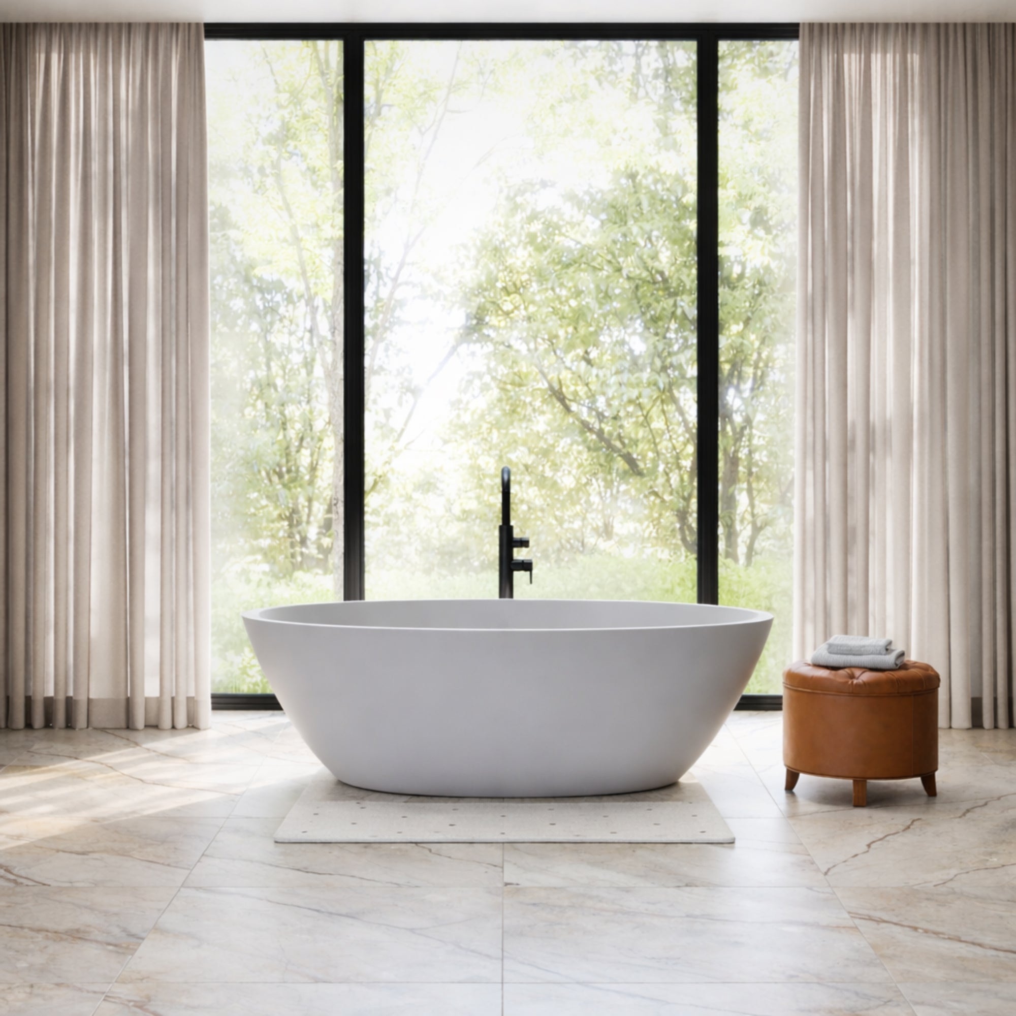 EZE 67 Inch Resin Double Ended Matte Tub | Alternative Image 01 | length:67 | finish:Perla