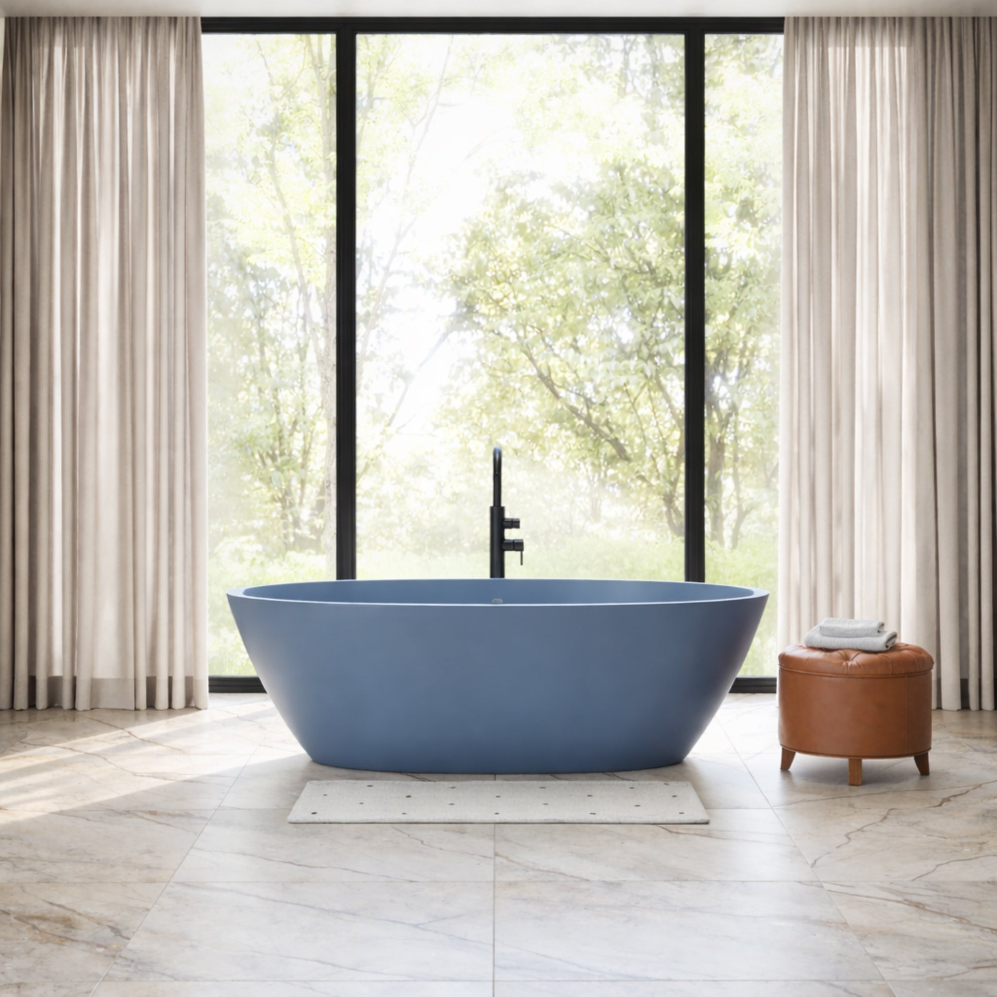 EZE 59 Inch Resin Double Ended Matte Tub | Alternative Image 01 | length:59 | finish:Azure