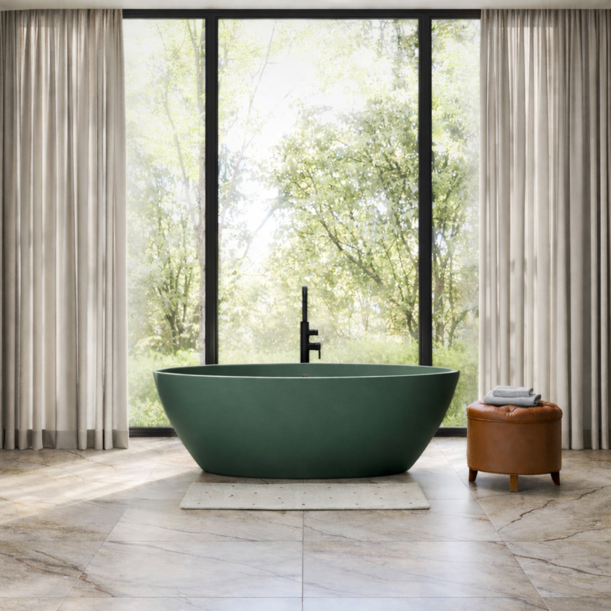 EZE 59 Inch Resin Double Ended Matte Tub | Alternative Image 01 | length:59 | finish:Aveo