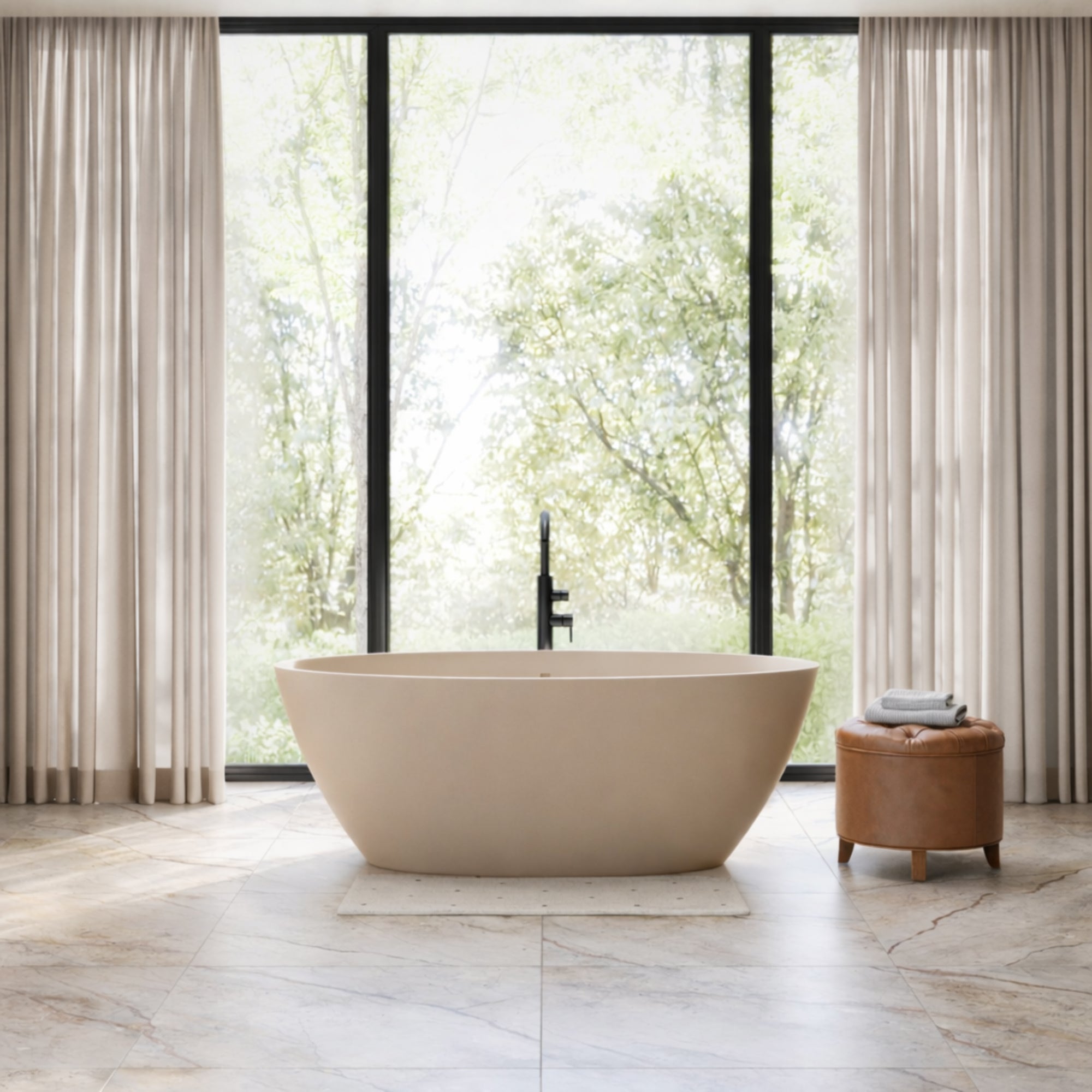 EZE 59 Inch Resin Double Ended Matte Tub | Alternative Image 01 | length:59 | finish:Castano