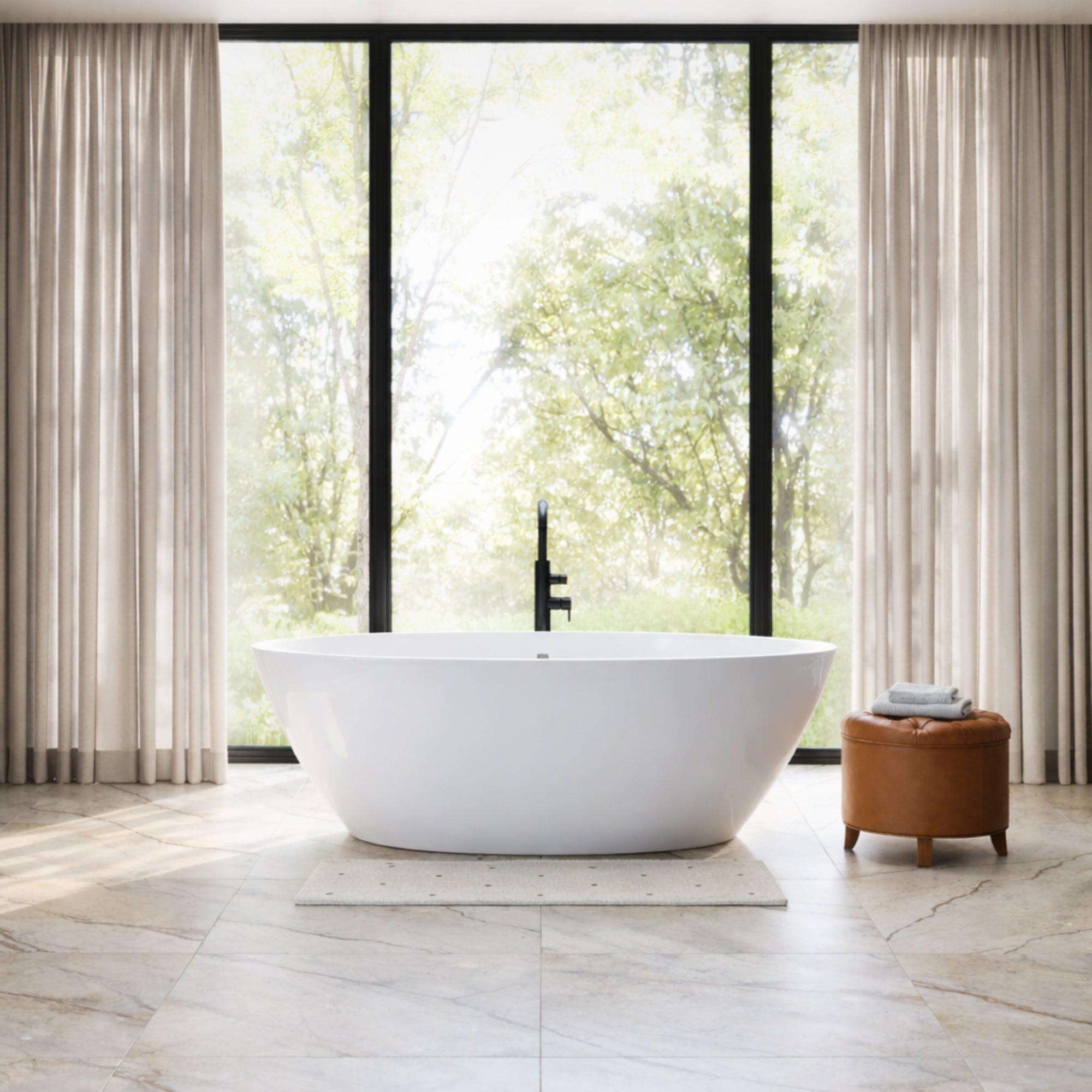 EZE 59 Inch Resin Double Ended Gloss Tub | Alternative Image 01 | length:59 | finish:Gloss White