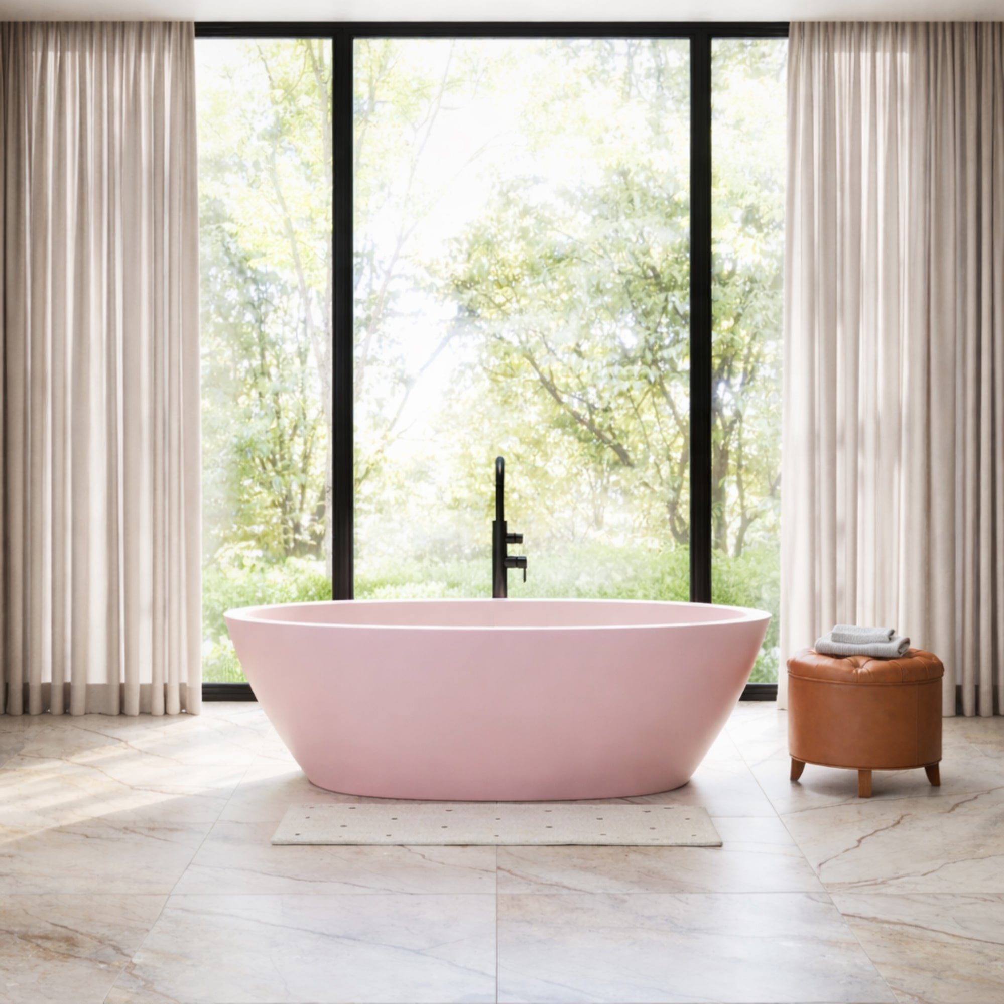EZE 59 Inch Resin Double Ended Matte Tub | Alternative Image 01 | length:59 | finish:Rosa