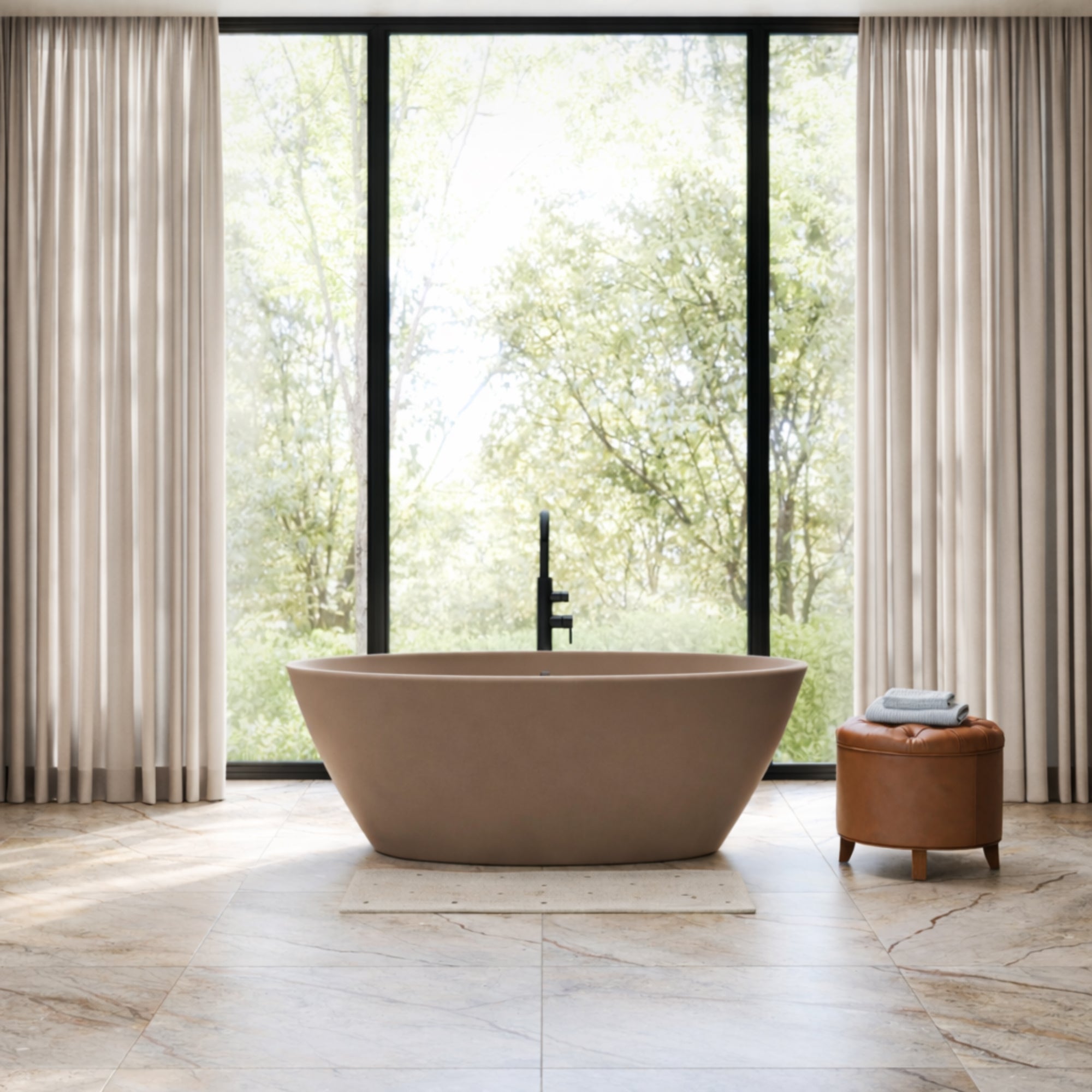 EZE 59 Inch Resin Double Ended Matte Tub | Alternative Image 01 | length:59 | finish:Sable