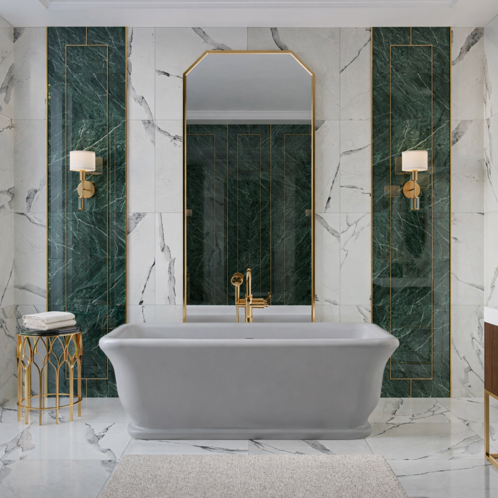 Juliet 63 Inch Resin Double Ended Bathtub - Matte Gray Finish | Alternative Image 01 | length:63 | finish:Struzzo