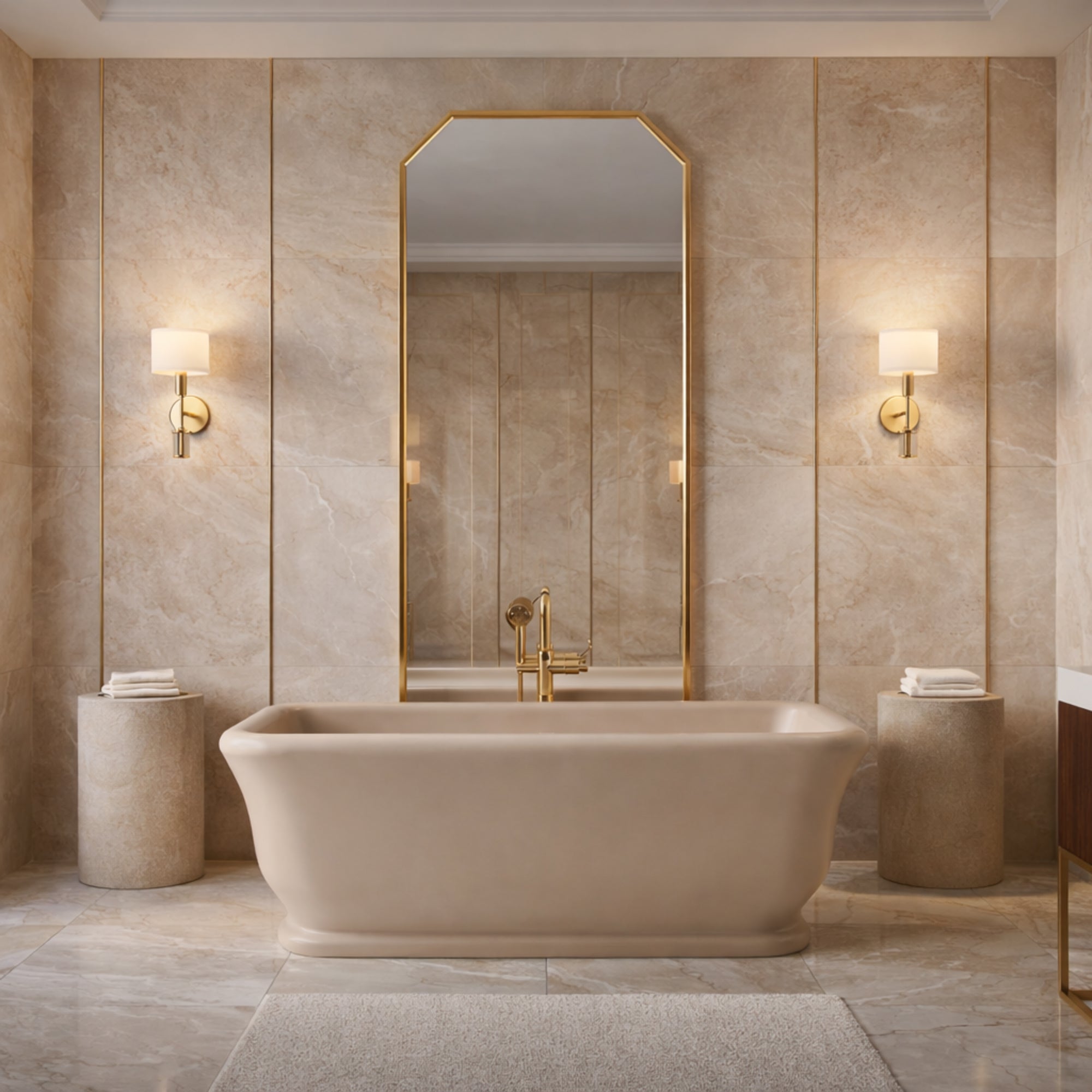 Juliet 71 Inch Resin Double Ended Bathtub - Matte Brown Finish | Alternative Image 01 | length:71 | finish:Castano