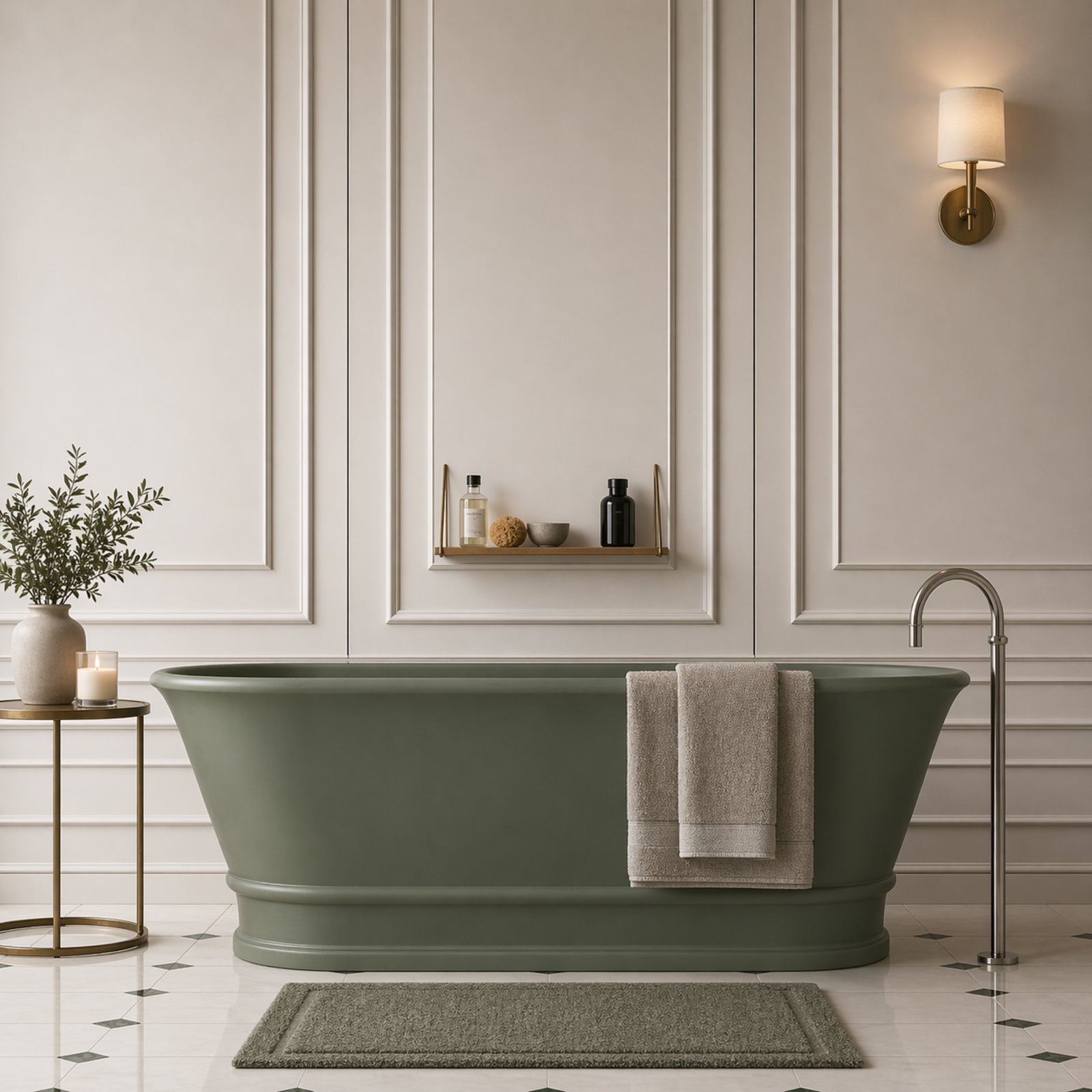 Antibes 68 Inch Resin Double Ended Tub | Alternative Image 01 | finish:Aveo