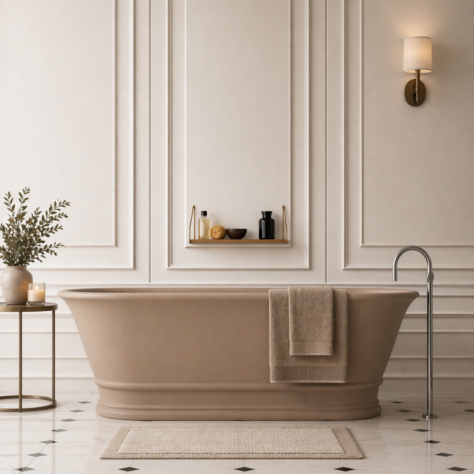 Antibes 68 Inch Resin Double Ended Tub | Alternative Image 01 | finish:Castano