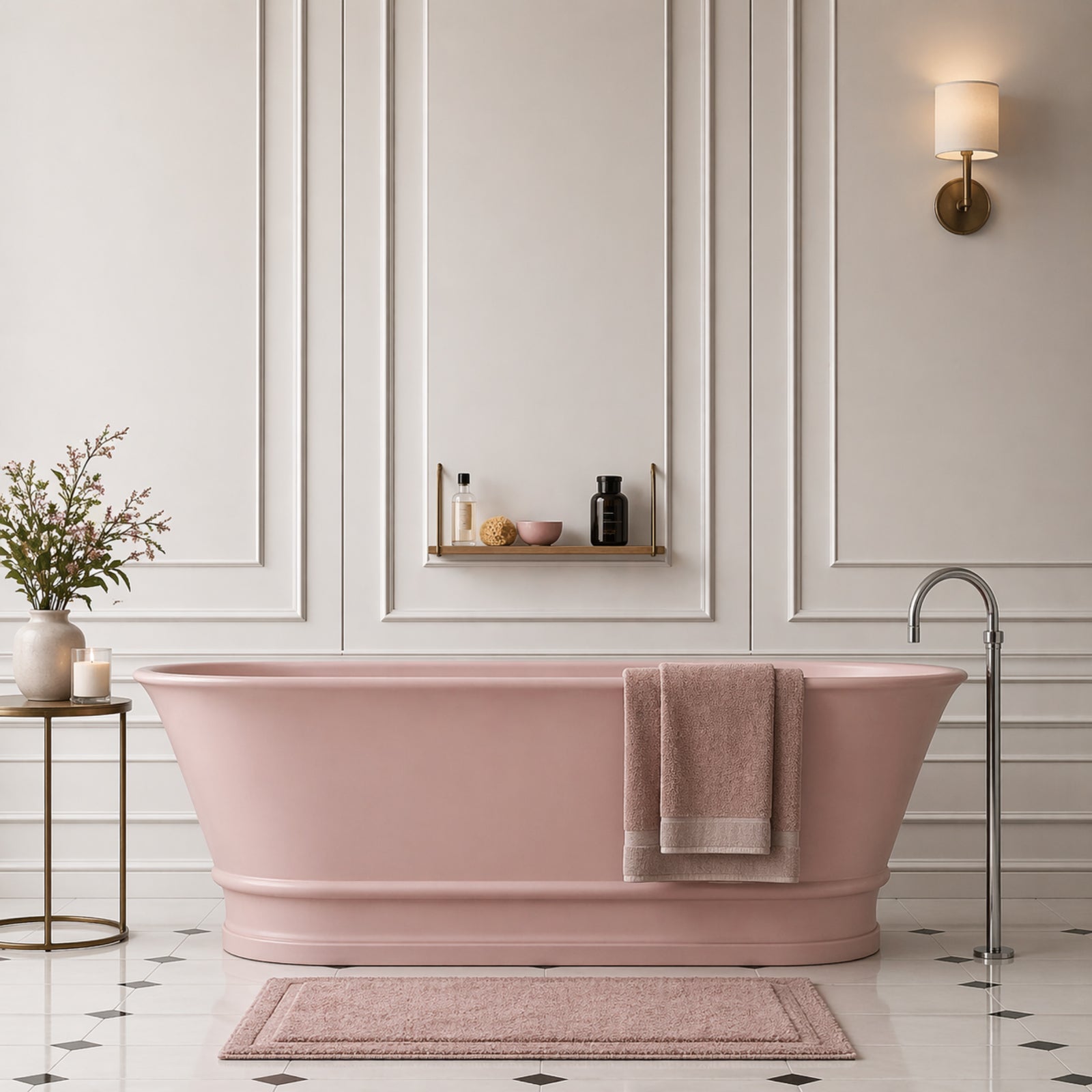 Antibes 68 Inch Resin Double Ended Tub | Alternative Image 01 | finish:Rosa