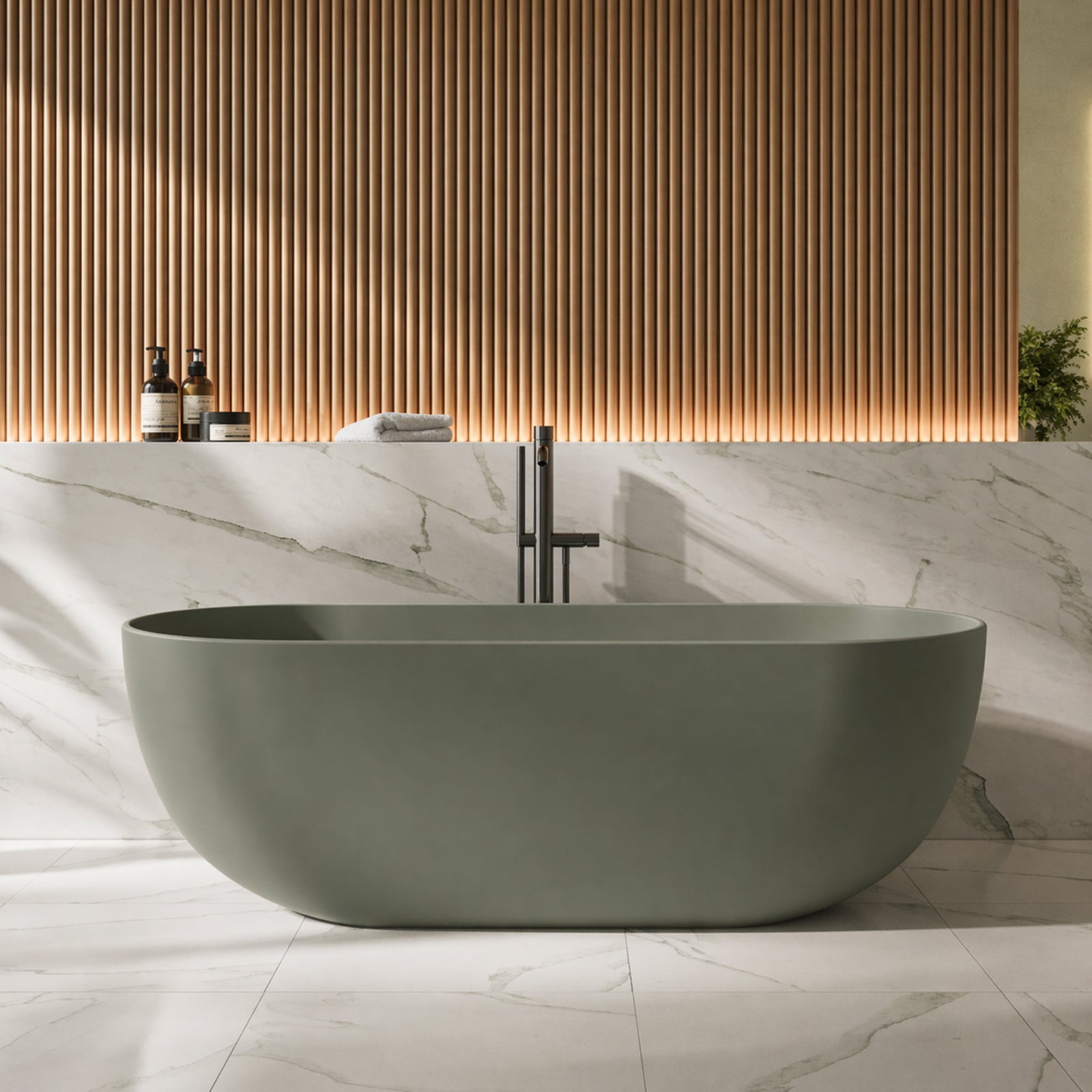 Cannes 65 Inch Resin Double Ended Tub | Alternative Image 01 | finish:Aveo