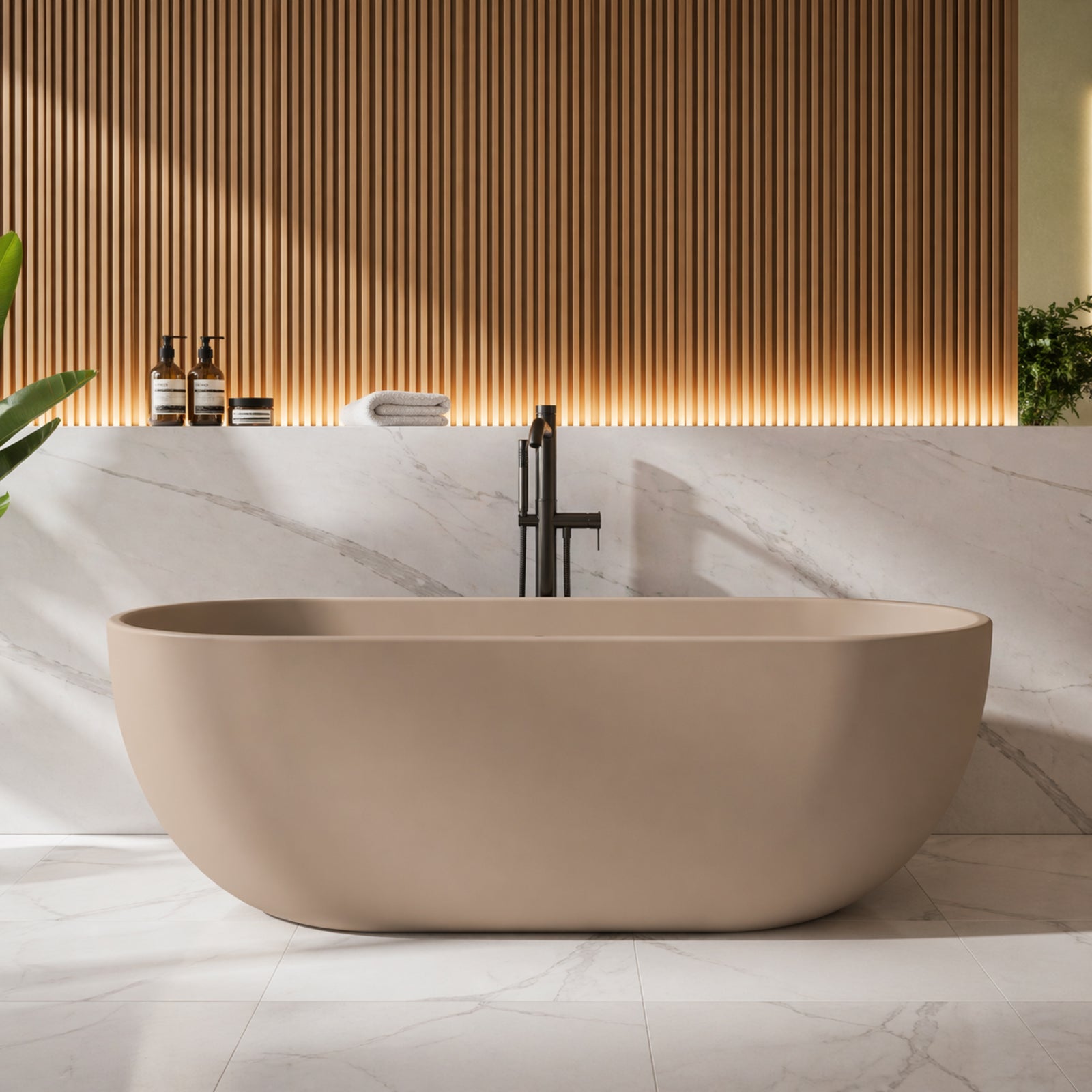 Cannes 65 Inch Resin Double Ended Tub | Alternative Image 01 | finish:Castano