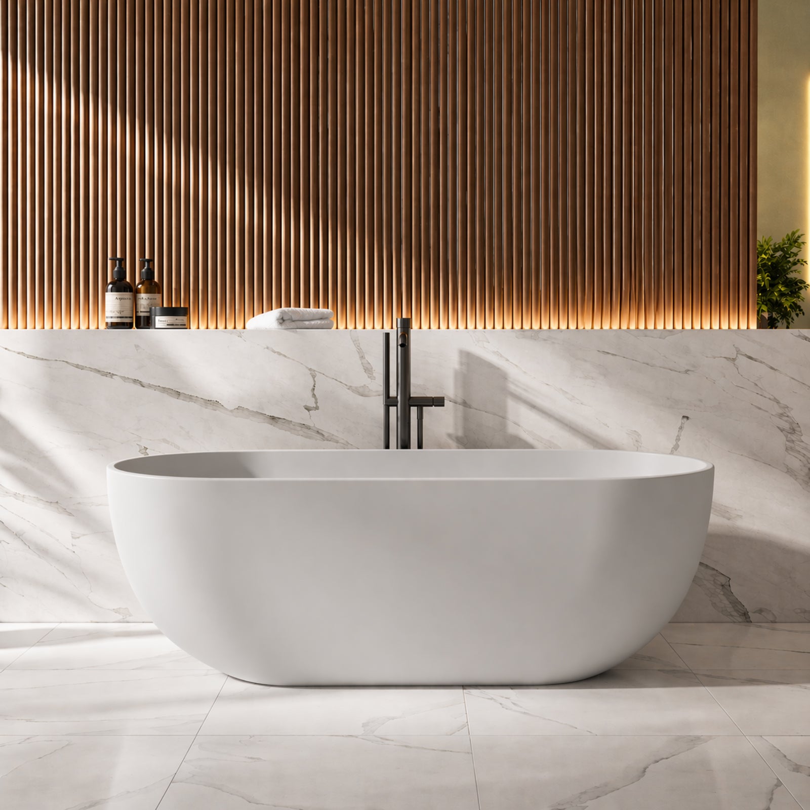 Cannes 65 Inch Resin Double Ended Tub | Alternative Image 01 | finish:Perla