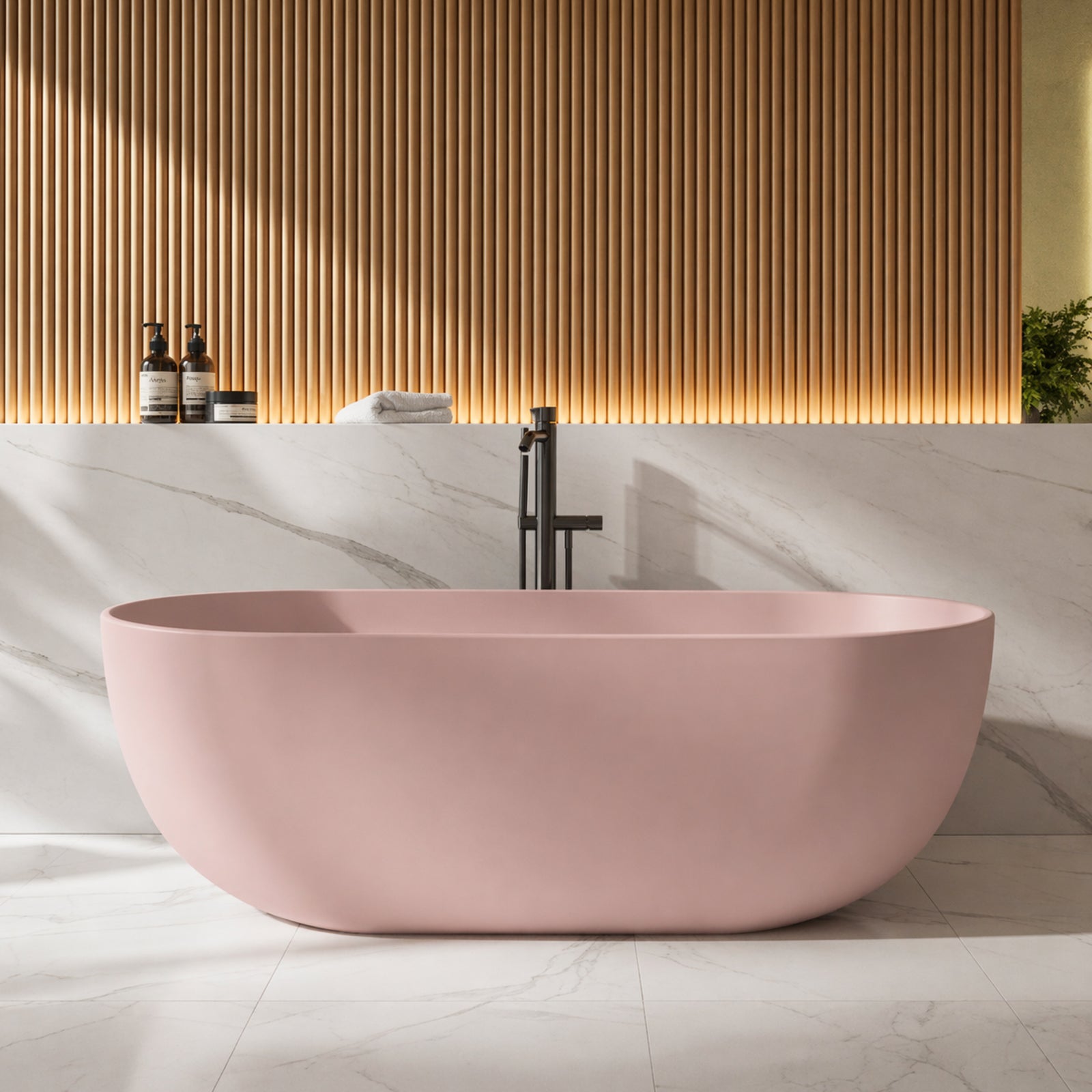 Cannes 65 Inch Resin Double Ended Tub | Alternative Image 01 | finish:Rosa