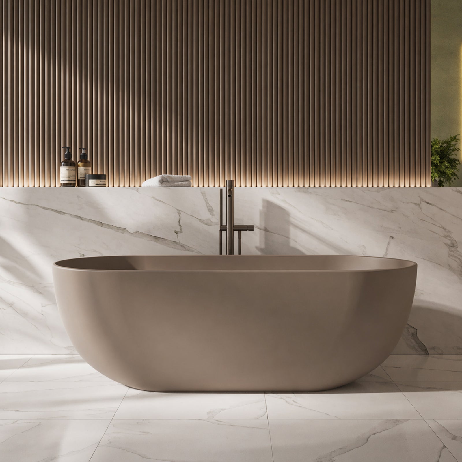Cannes 65 Inch Resin Double Ended Tub | Alternative Image 01 | finish:Sable