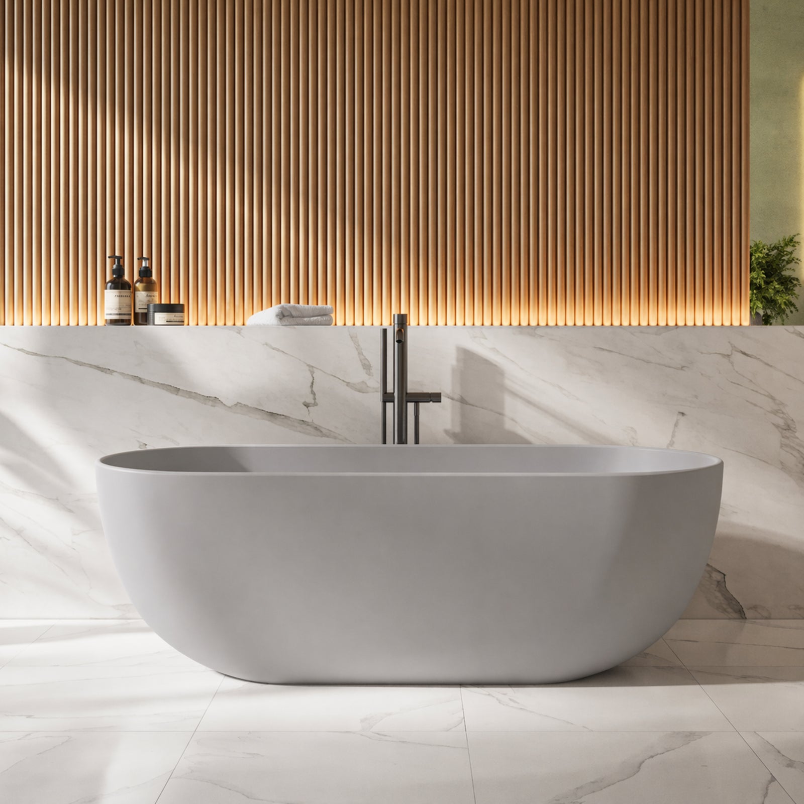 Cannes 65 Inch Resin Double Ended Tub | Alternative Image 01 | finish:Struzzo
