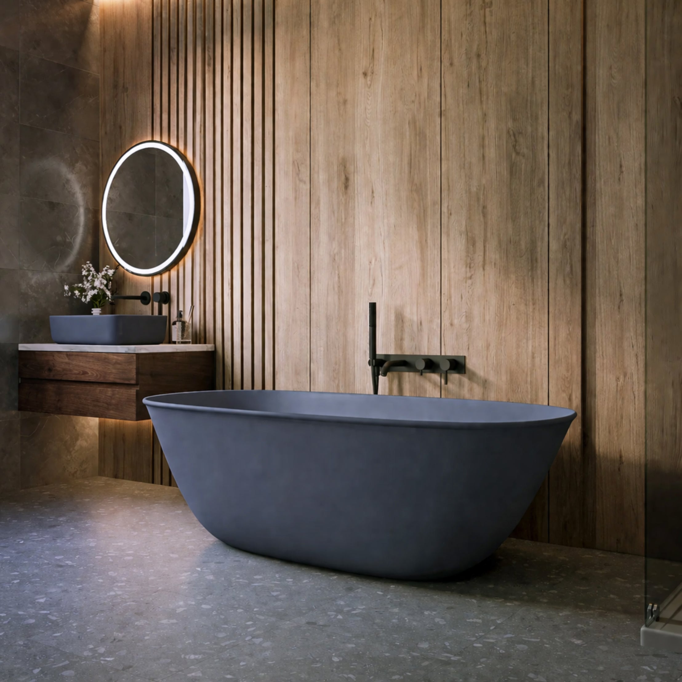 Narelle 63 Inch Resin Double Ended Tub | Alternative Image 01 | finish:Azure