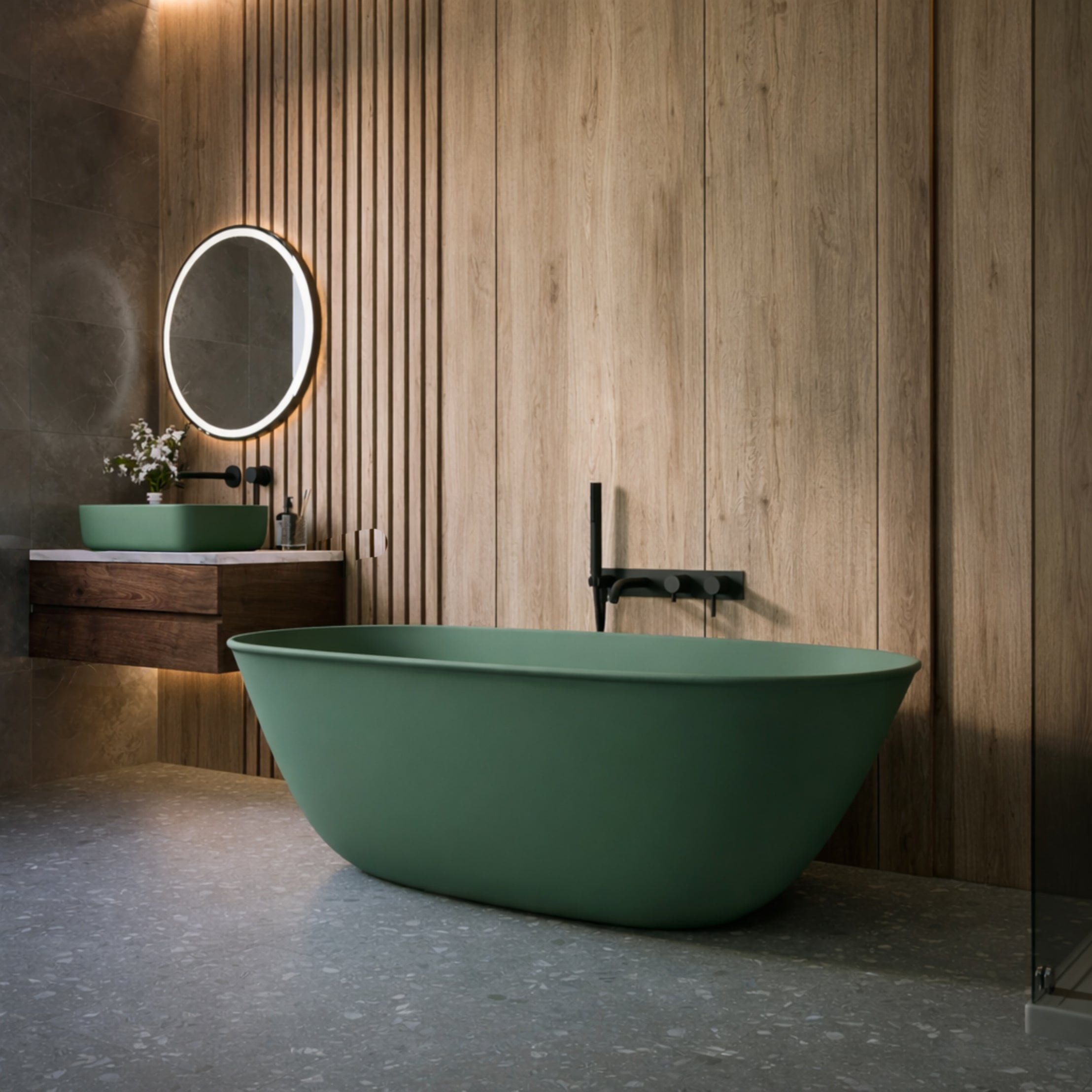 Narelle 63 Inch Resin Double Ended Tub | Alternative Image 01 | finish:Aveo