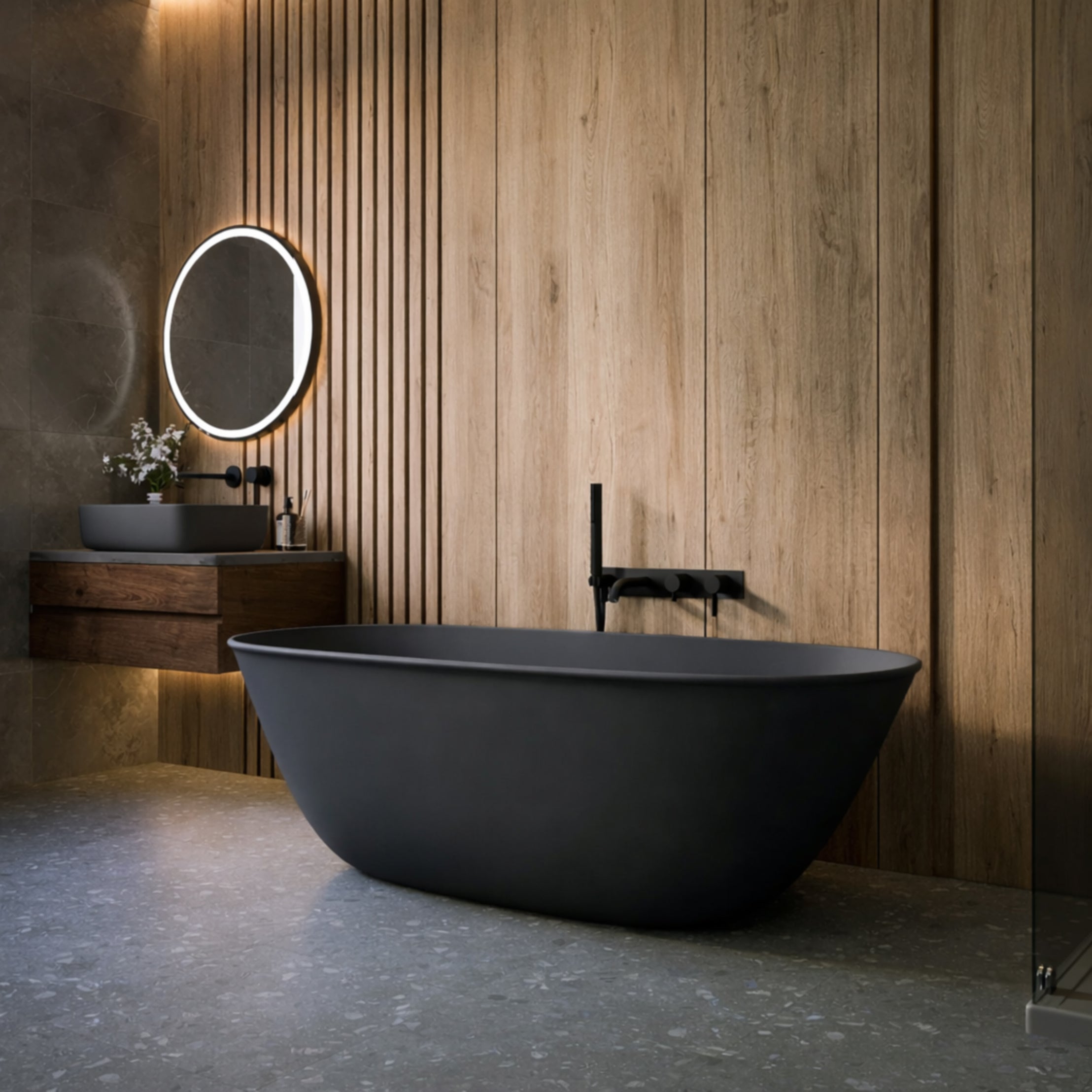 Narelle 63 Inch Resin Double Ended Tub | Alternative Image 01 | finish:Ciara