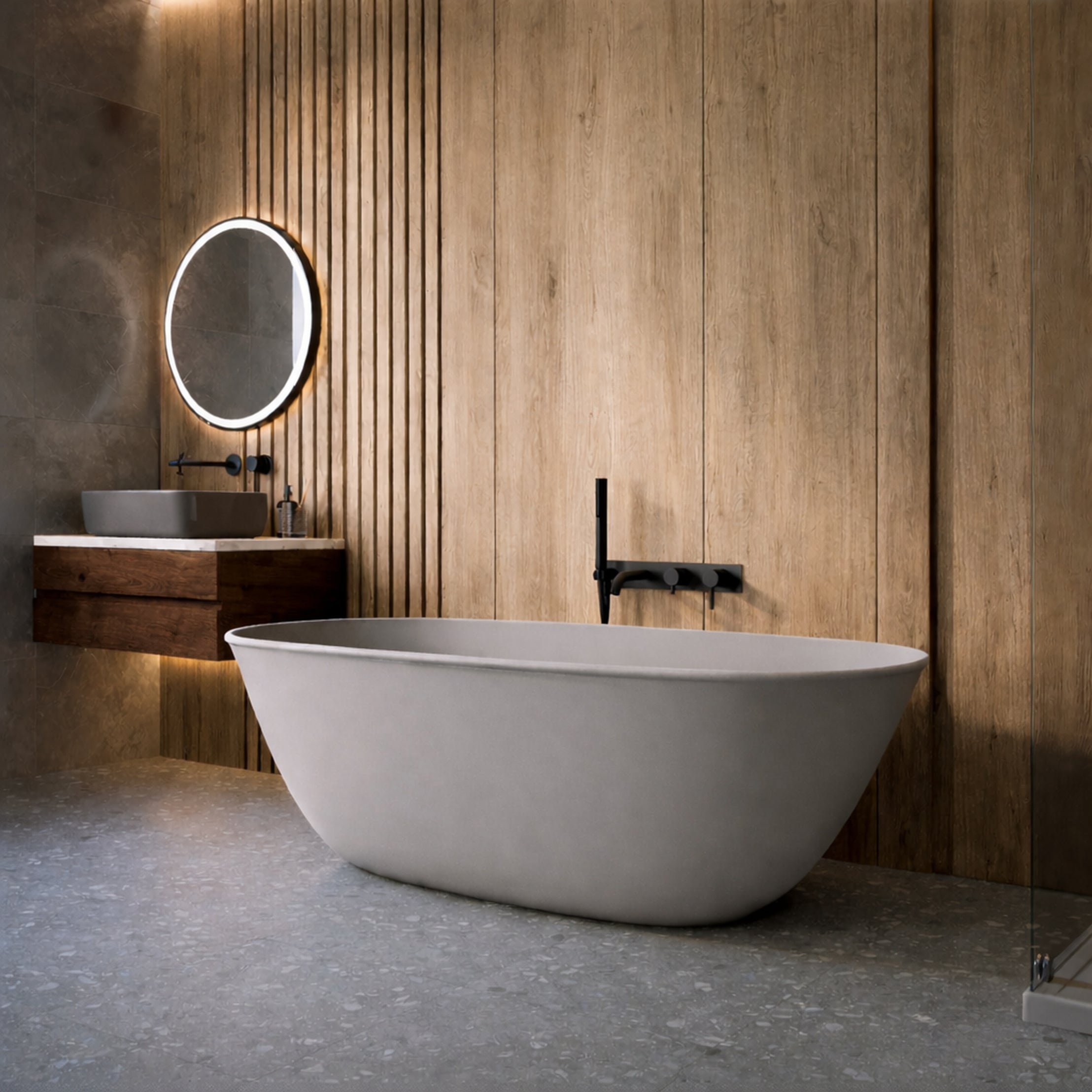 Narelle 63 Inch Resin Double Ended Tub | Alternative Image 01 | finish:Perla