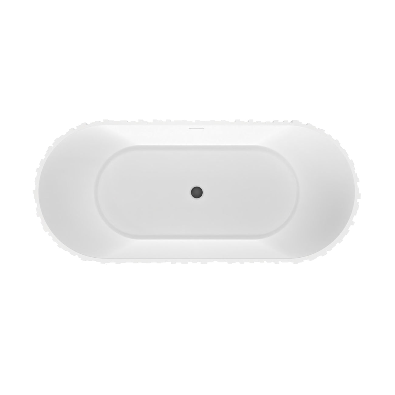 Blaise Vertical 67 Inch Solid Surface Fluted Freestanding Tub | Alternative Image 05 | drain finish:Matte Black