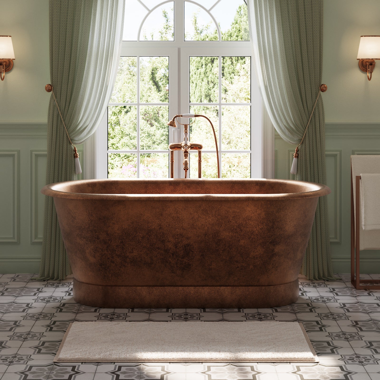 Roderick 72 Inch Copper Double Ended Bathtub | Alternative Image 01 | length:72