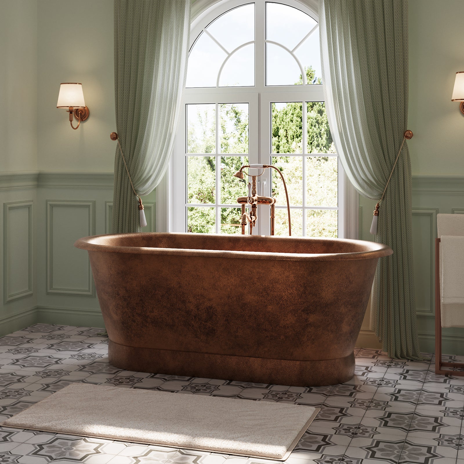 Roderick 72 Inch Copper Double Ended Bathtub | Alternative Image 02 | length:72