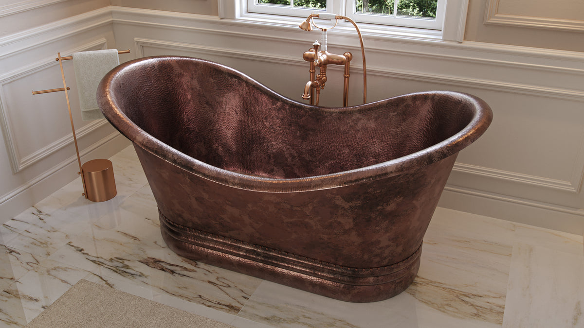 Eyre 67 Inch Copper Double Slipper Bathtub | Alternative Image 03 | length:67