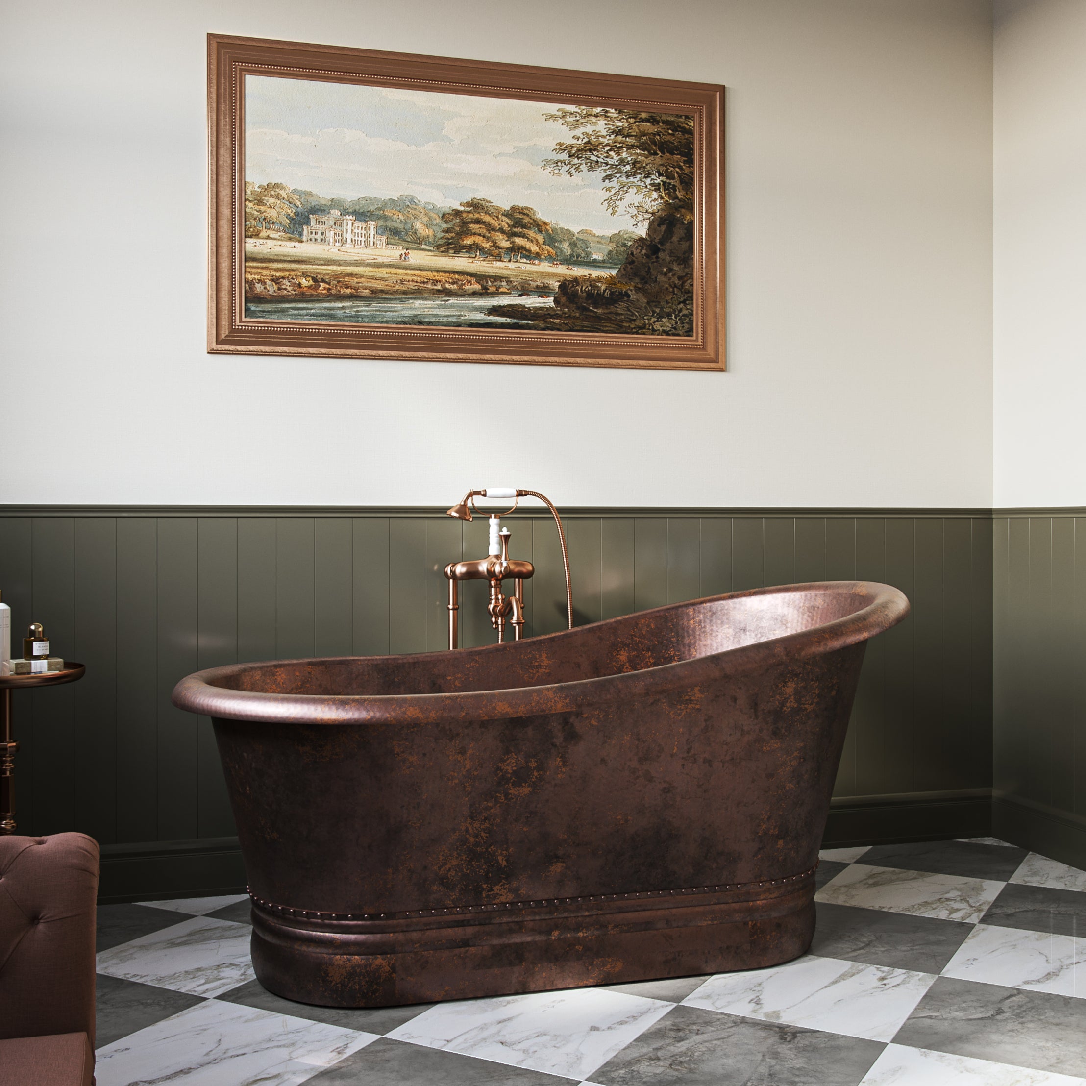 Mellyn 60 Inch Copper Slipper Bathtub | Alternative Image 02 | length:60