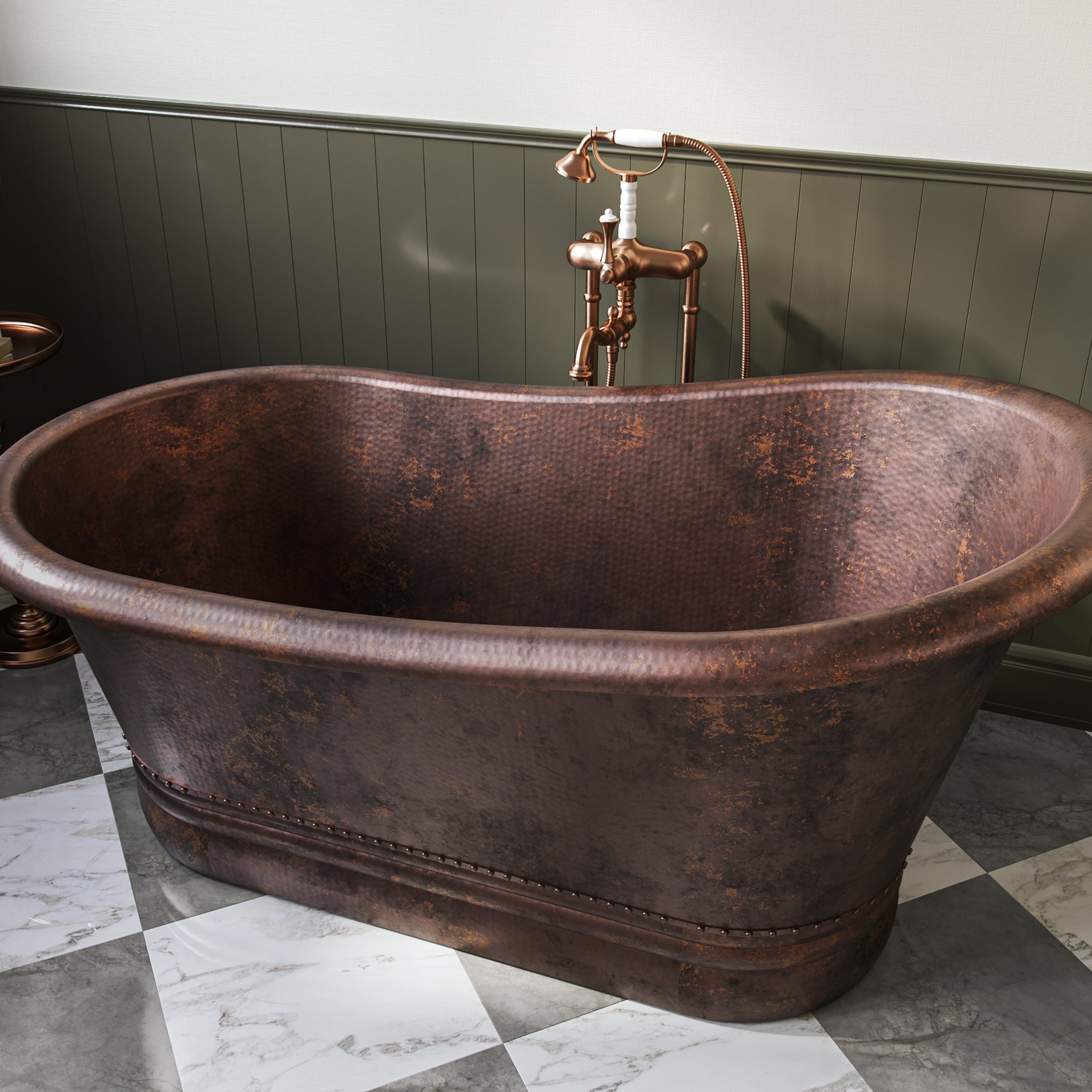 Mellyn 60 Inch Copper Slipper Bathtub | Alternative Image 03 | length:60