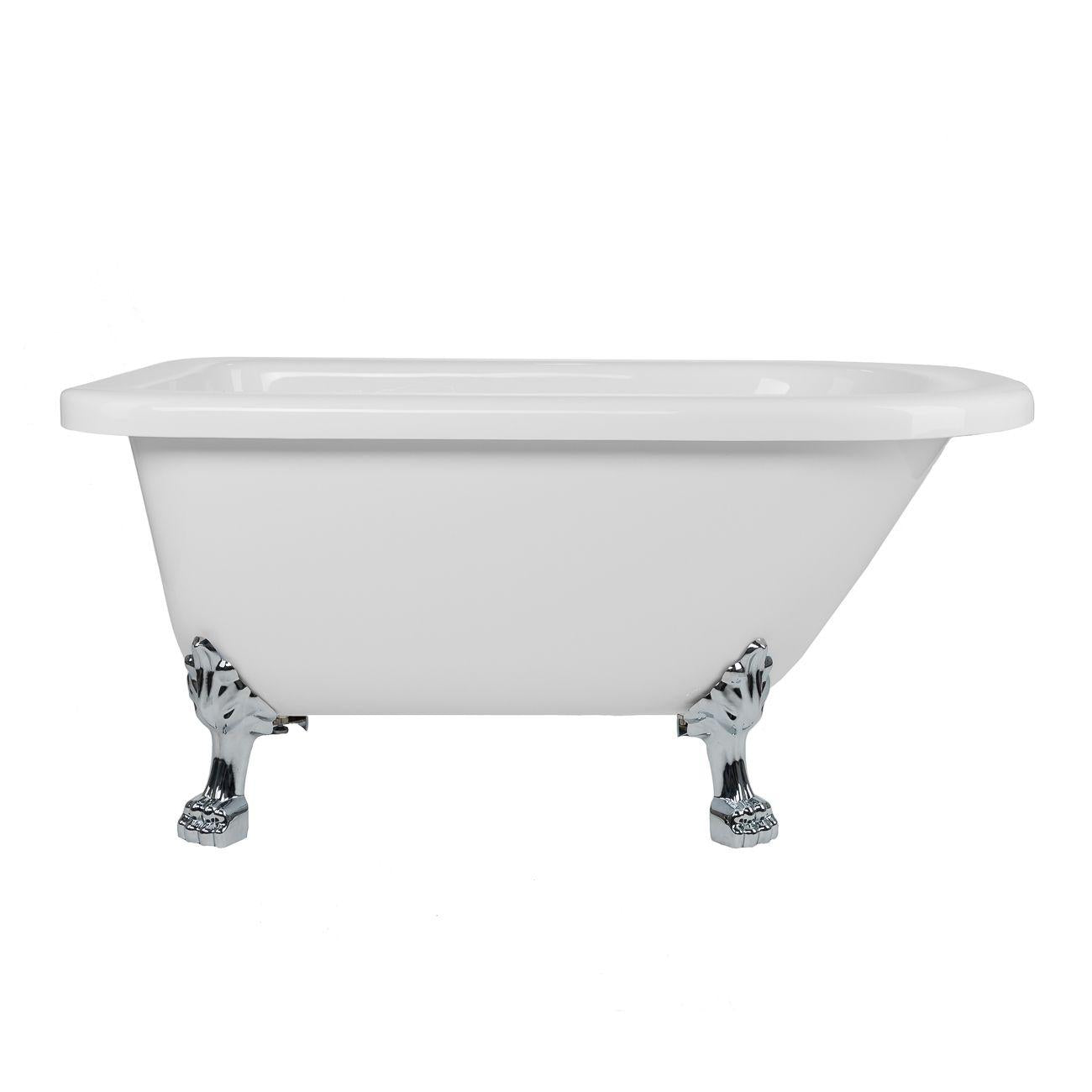 Adair 54 Inch Acrylic Clawfoot Classic Tub - Lion Paw Feet | Alternative Image 07 | length:54 | faucet centers:7" Tub Rim | foot finish:Brass