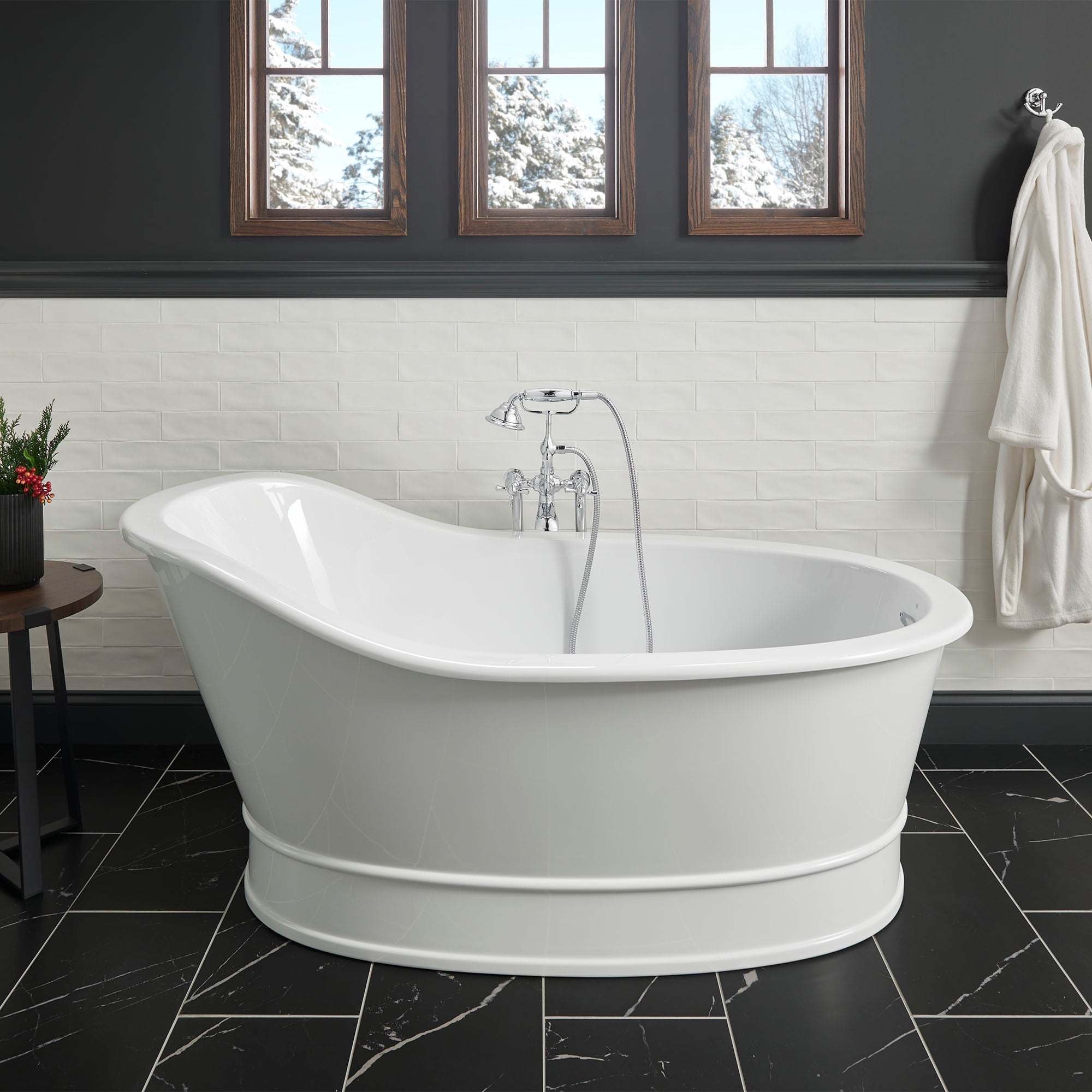 66 Inch Oak Hill Acrylic Freestanding Bathtub | Alternative Image 01 | drain finish:Matte Black