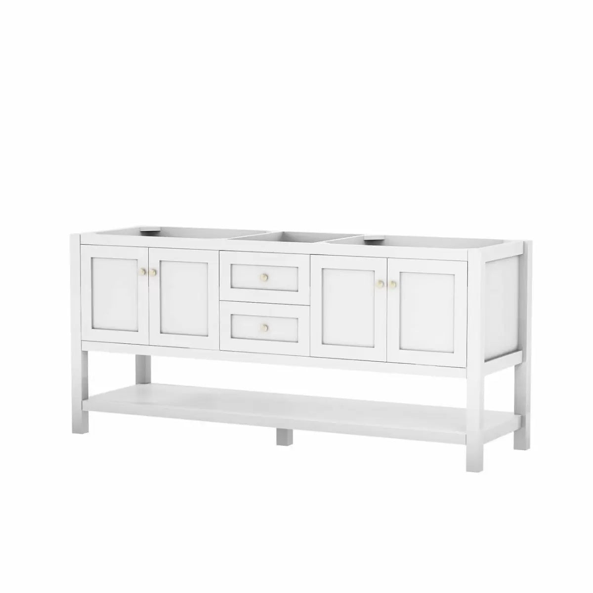 Carlow 72 Inch Modern Console Vanity-White-No Top | Alternative Image 01 | countertop finish:No Top | sink installation type:None | faucet centers:None