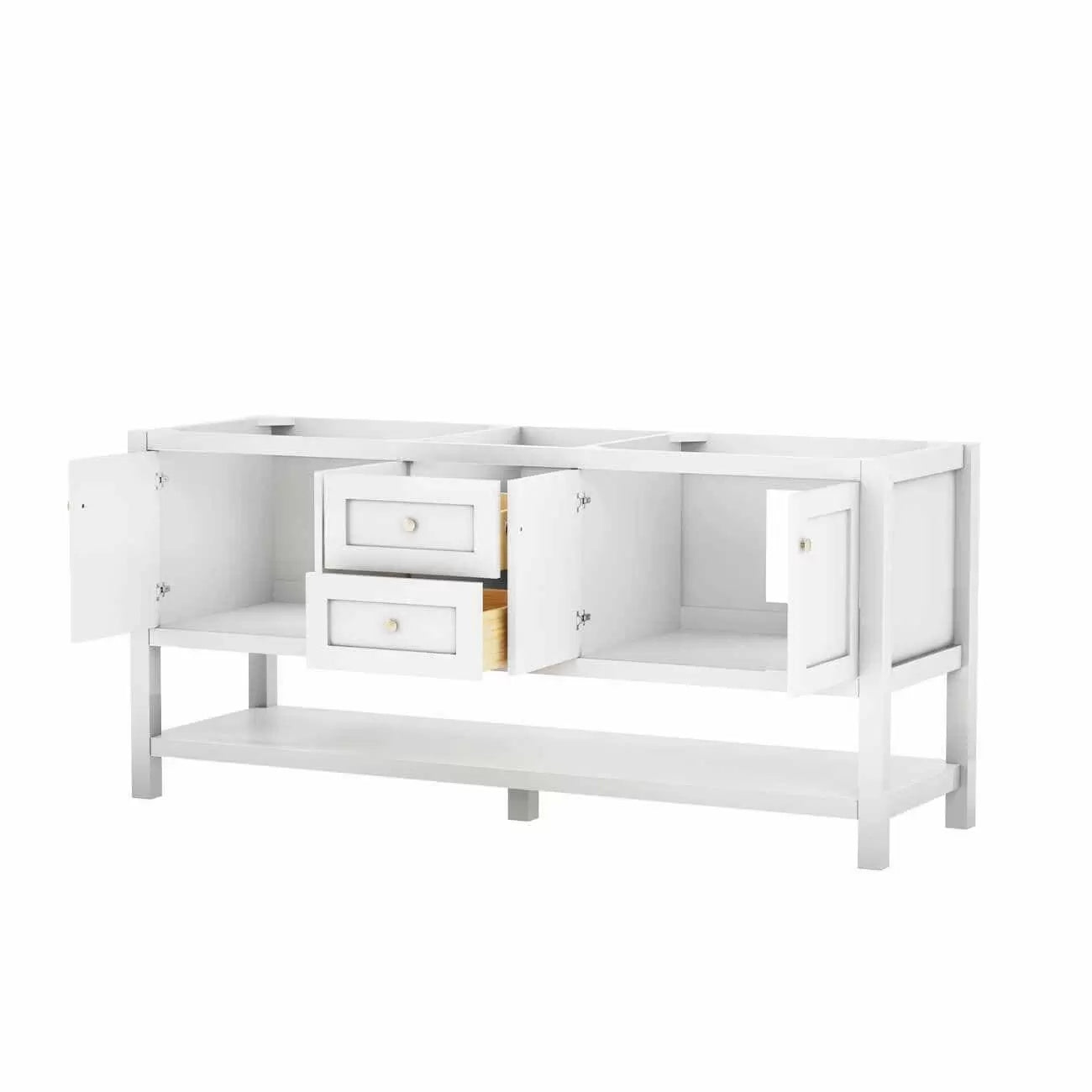 Carlow 72 Inch Modern Console Vanity-White-No Top | Alternative Image 02 | countertop finish:No Top | sink installation type:None | faucet centers:None