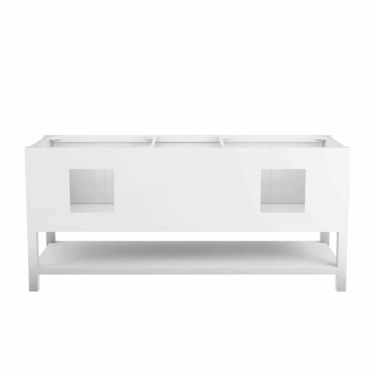 Carlow 72 Inch Modern Console Vanity-White-No Top | Alternative Image 03 | countertop finish:No Top | sink installation type:None | faucet centers:None