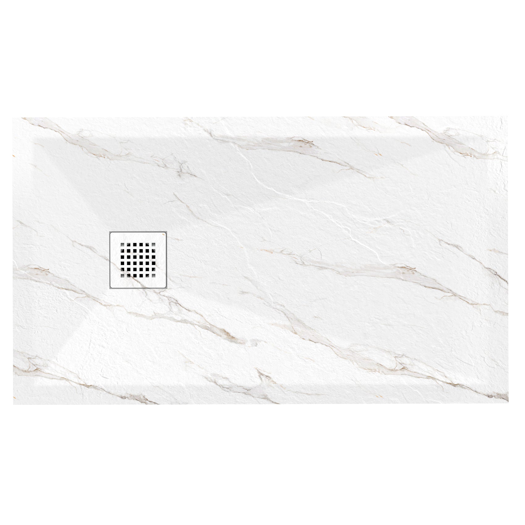 Carrara Marble 48x32 Stone Shower Pan | Alternative Image 02 | size:48 x 32