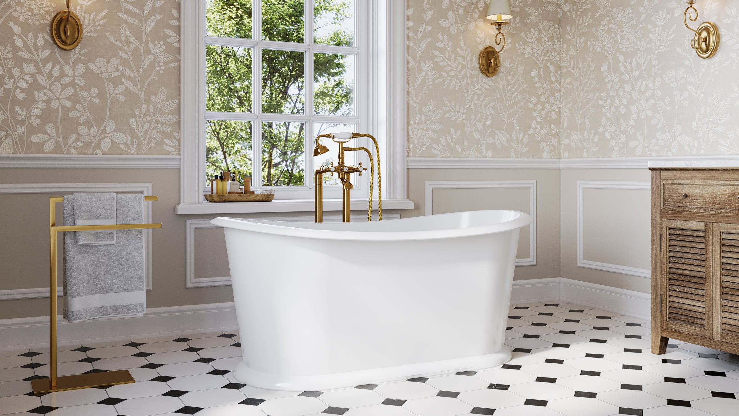 Rio 72 Inch Cast Iron Double Ended Skirted Tub - No Faucet Drillings | Alternative Image 03 | length:72