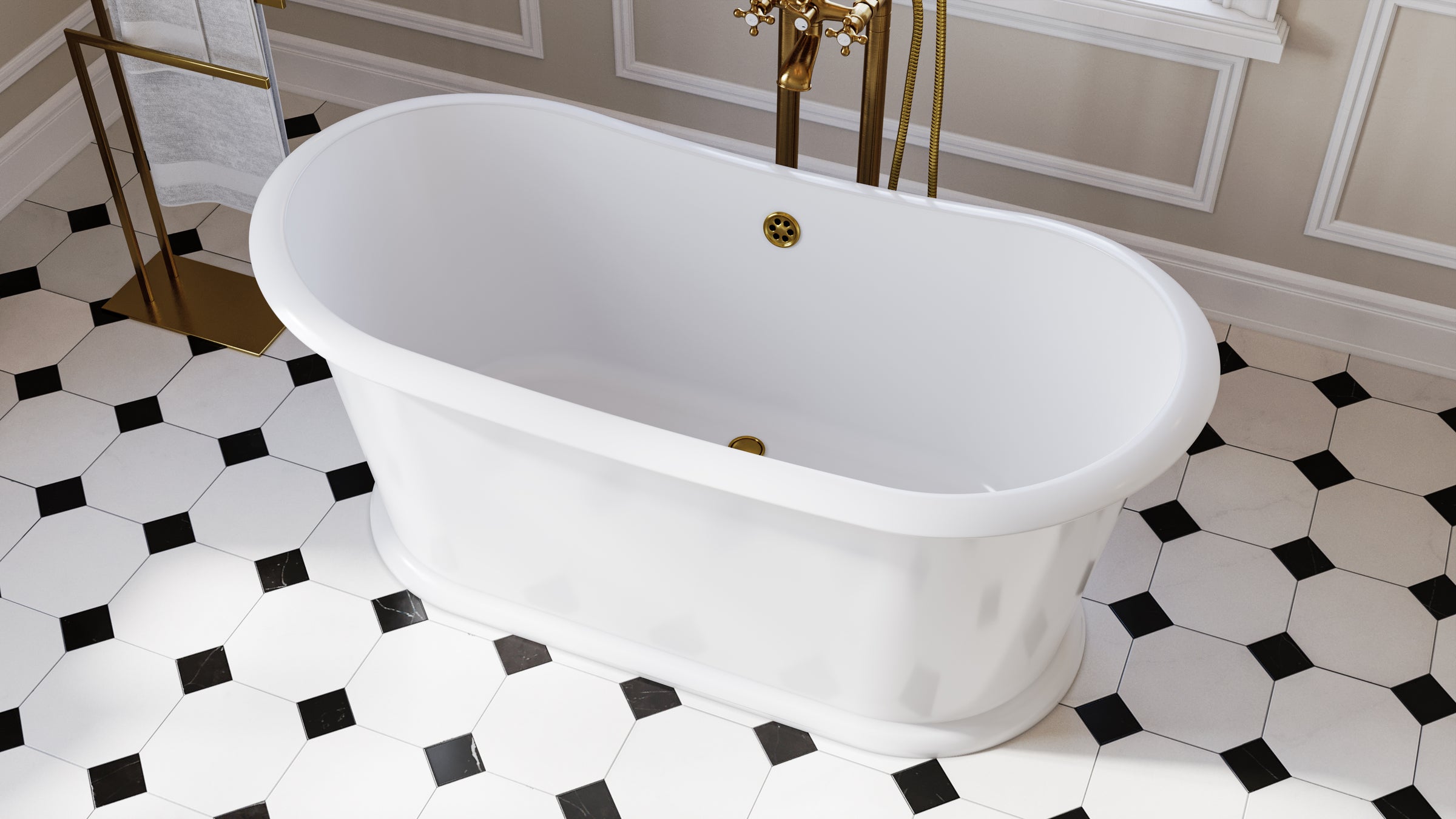 Rio 72 Inch Cast Iron Double Ended Skirted Tub - No Faucet Drillings | Alternative Image 04 | length:72