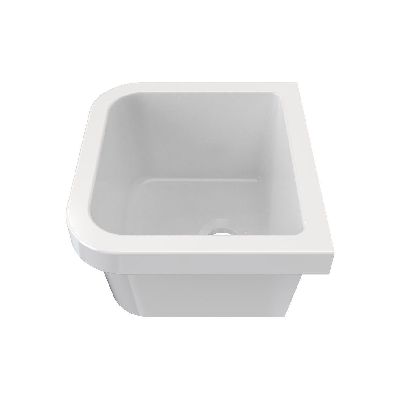 Porcelain Wall Mount Utility Sink - 16 Inch | Alternative Image 03 | size:16